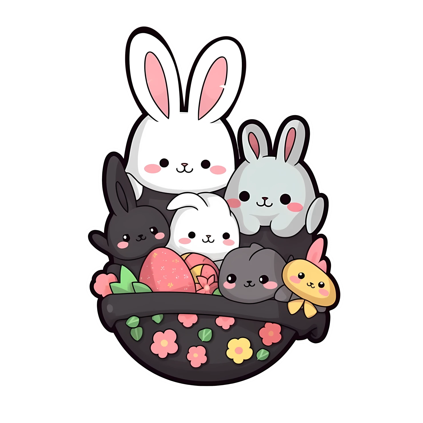 Kawaii Easter sticker isolated on transparent background #24742