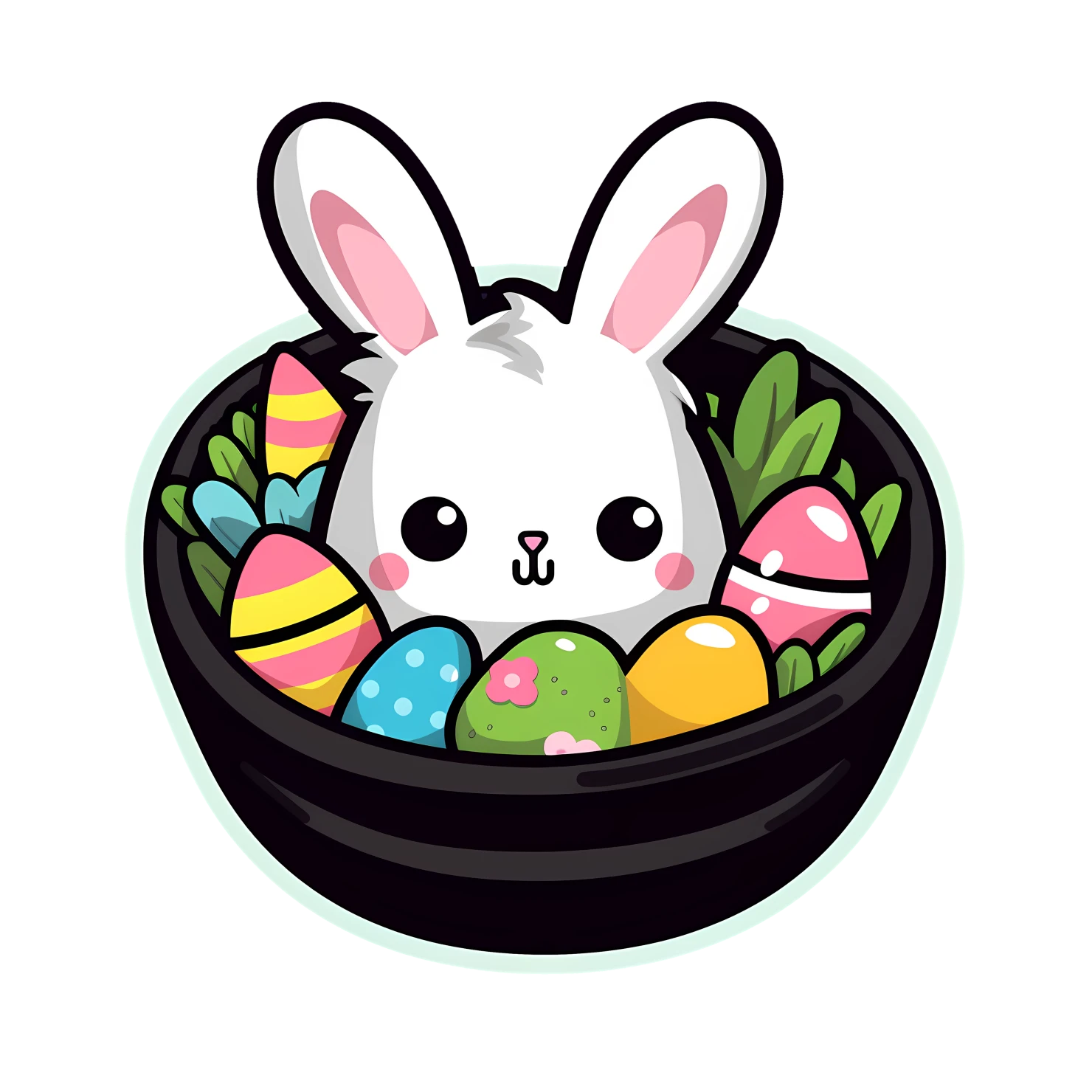 Kawaii Easter sticker isolated on transparent background #24743