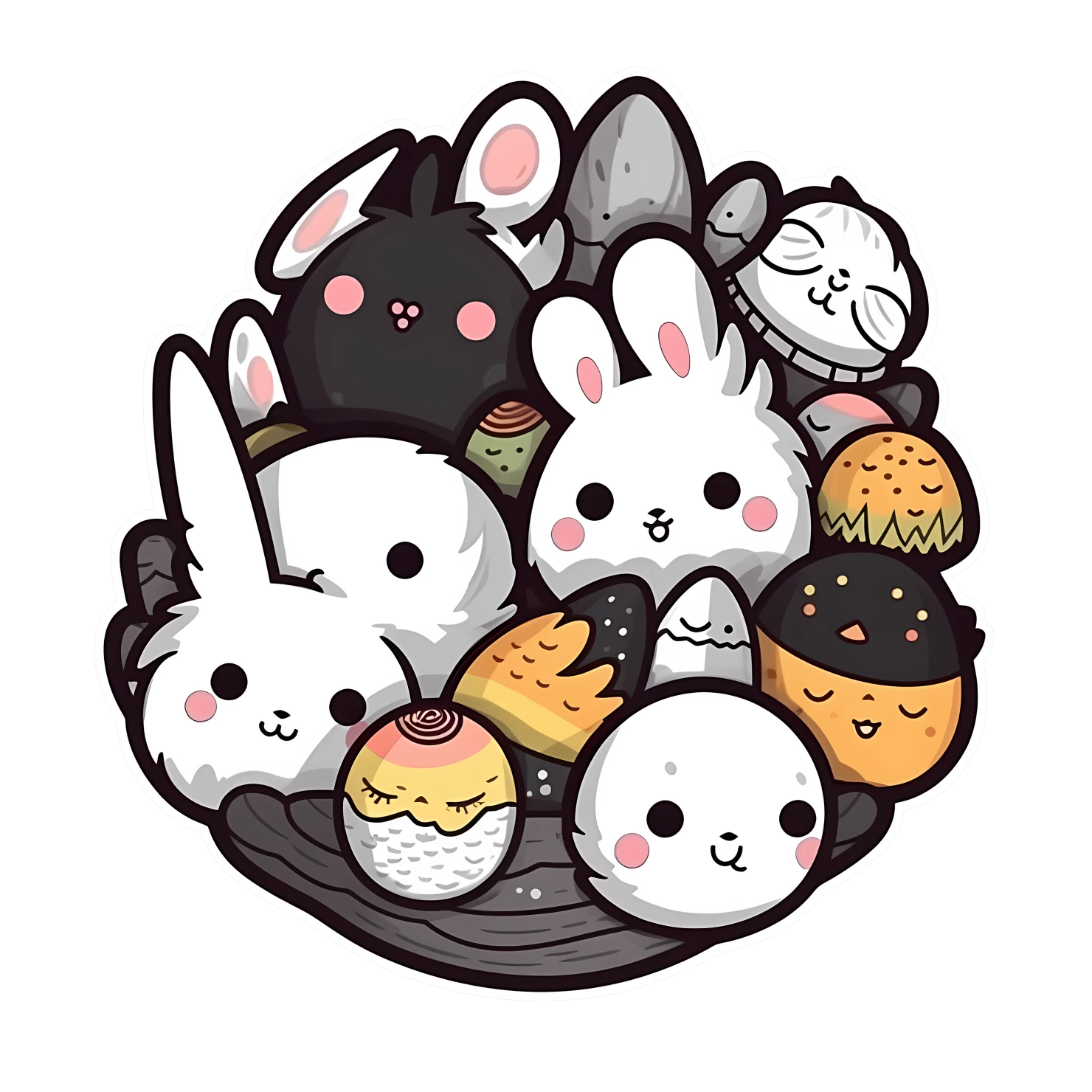Kawaii Easter sticker isolated on transparent background #24744