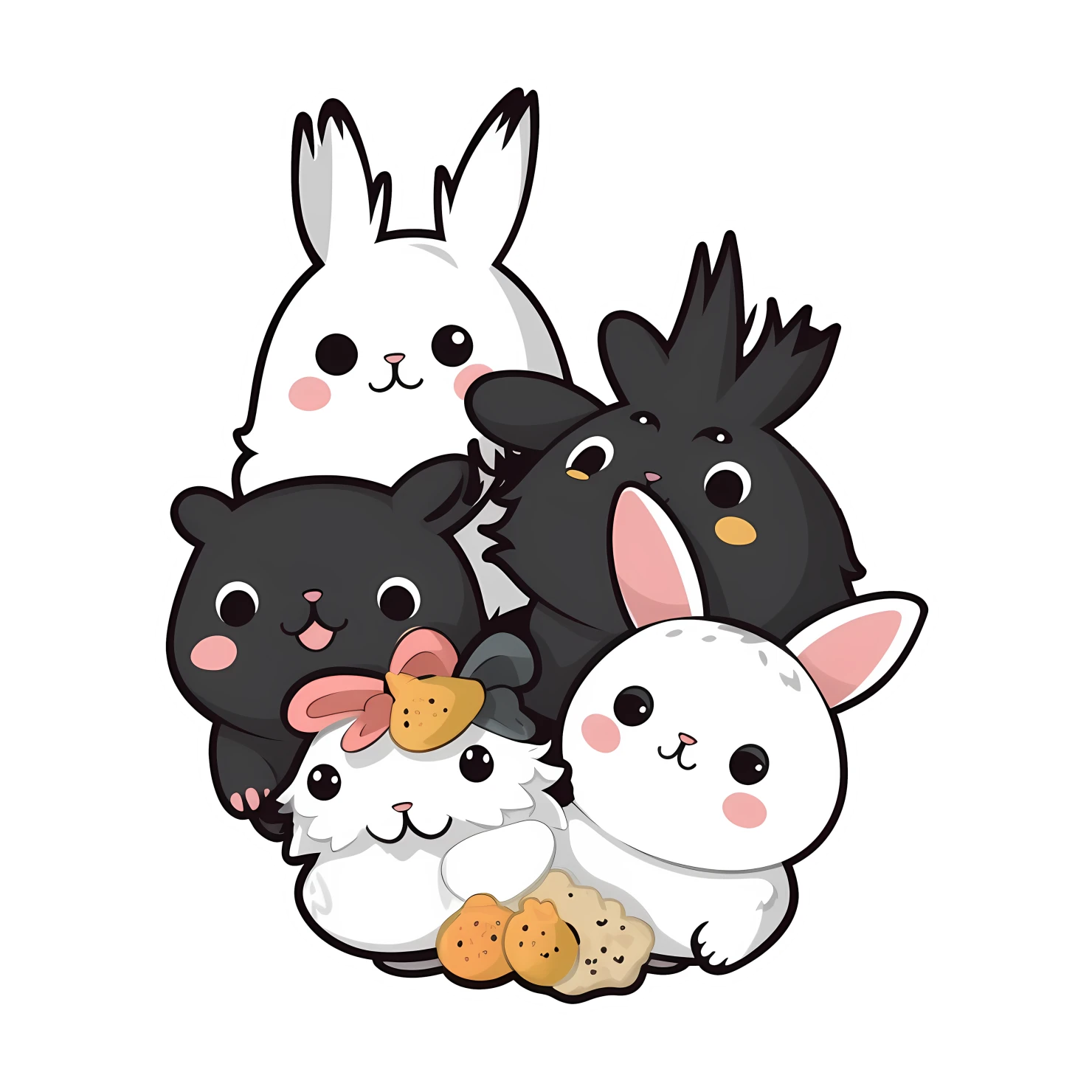 Kawaii Easter sticker isolated on transparent background #24745