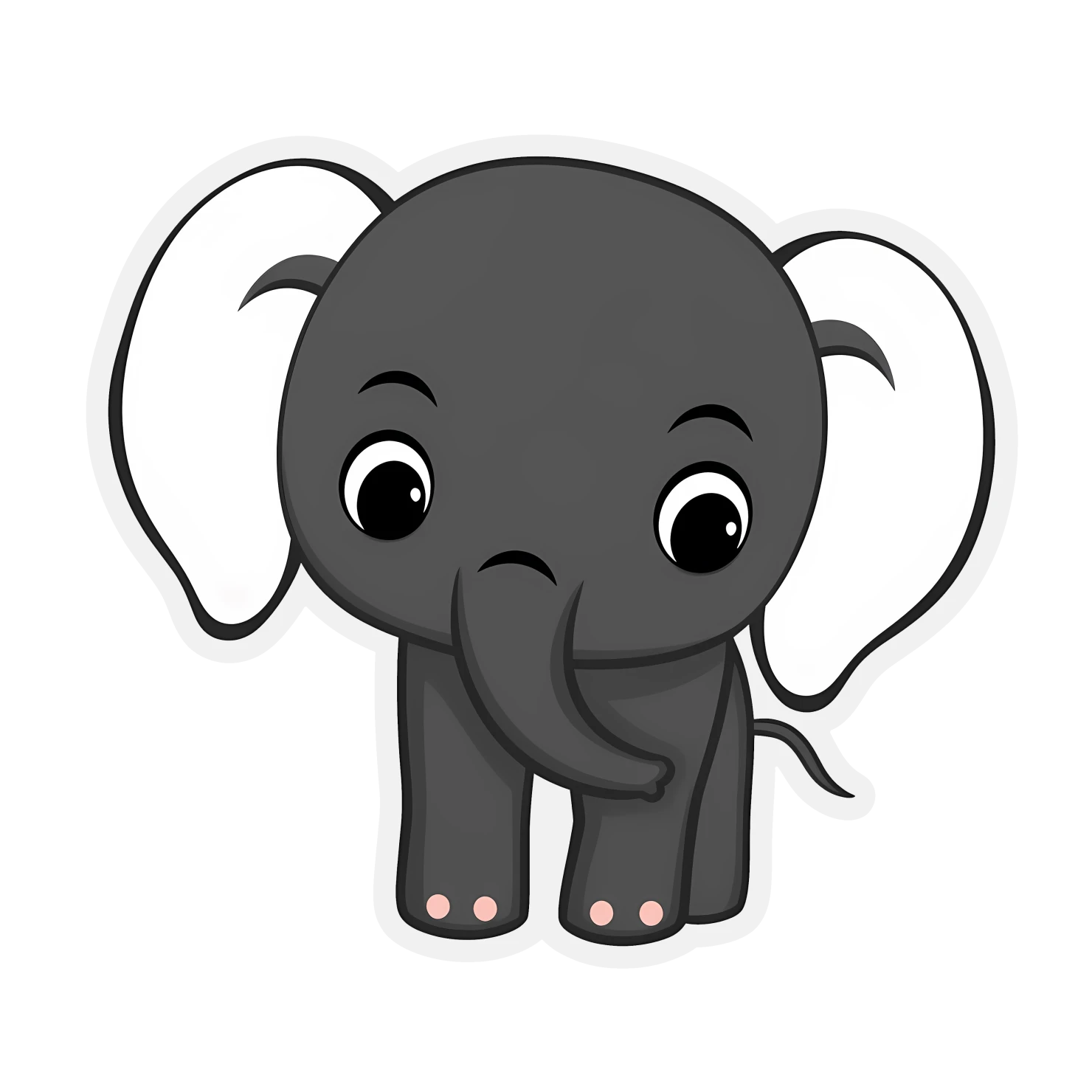 Kawaii elephant sticker isolated on transparent background #24748