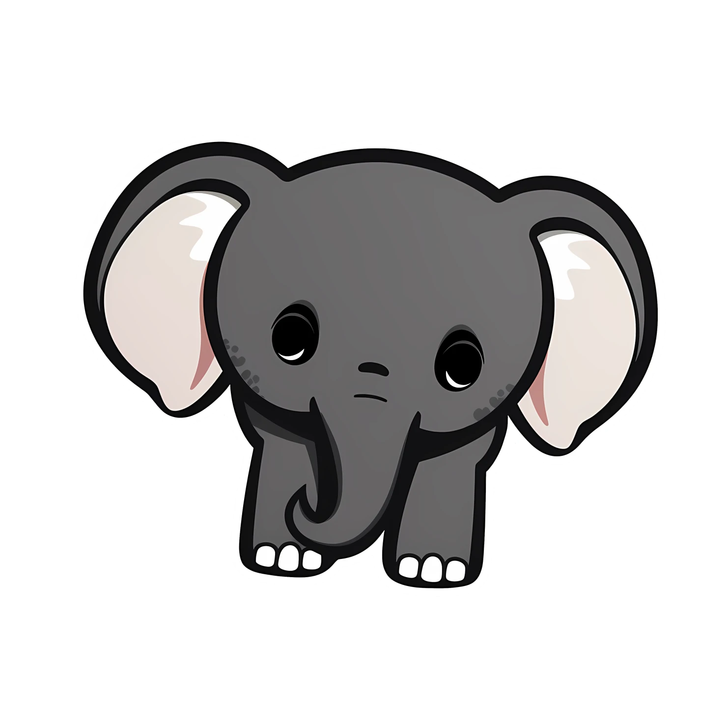 Kawaii elephant sticker isolated on transparent background #24752