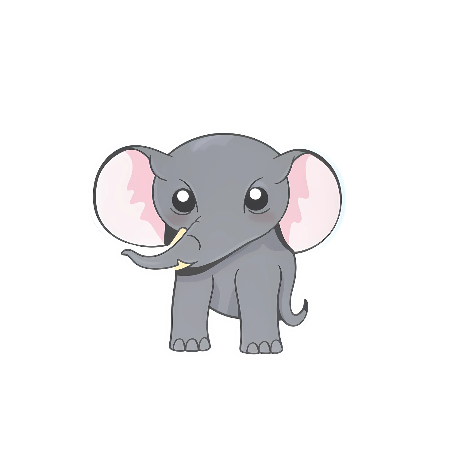Kawaii elephant sticker isolated on transparent background #24753