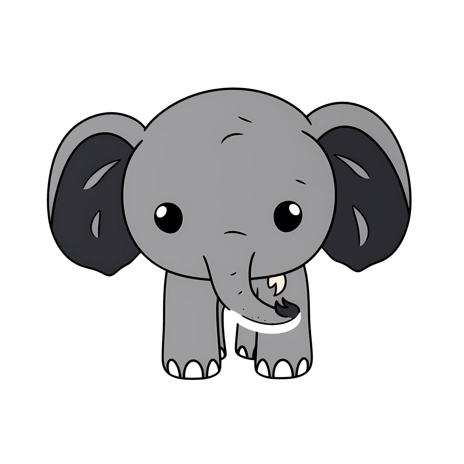 Kawaii elephant sticker isolated on transparent background #24754