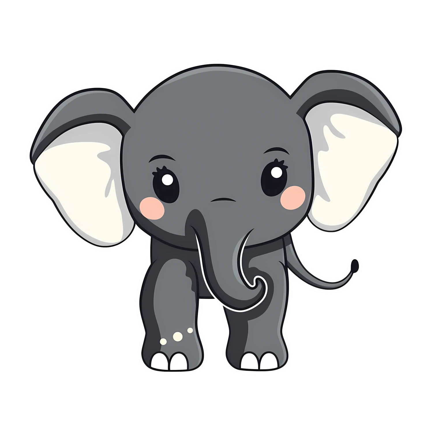 Kawaii elephant sticker isolated on transparent background #24757