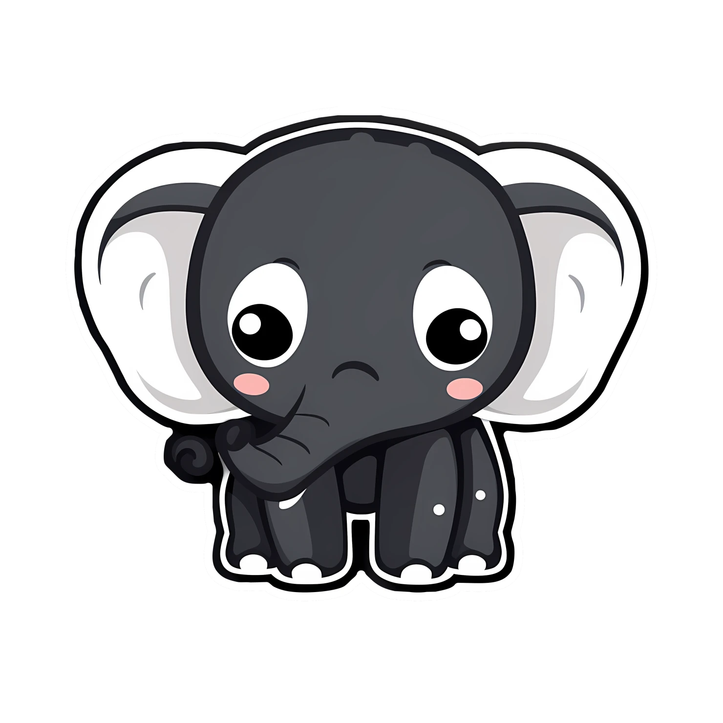 Kawaii elephant sticker isolated on transparent background #24758