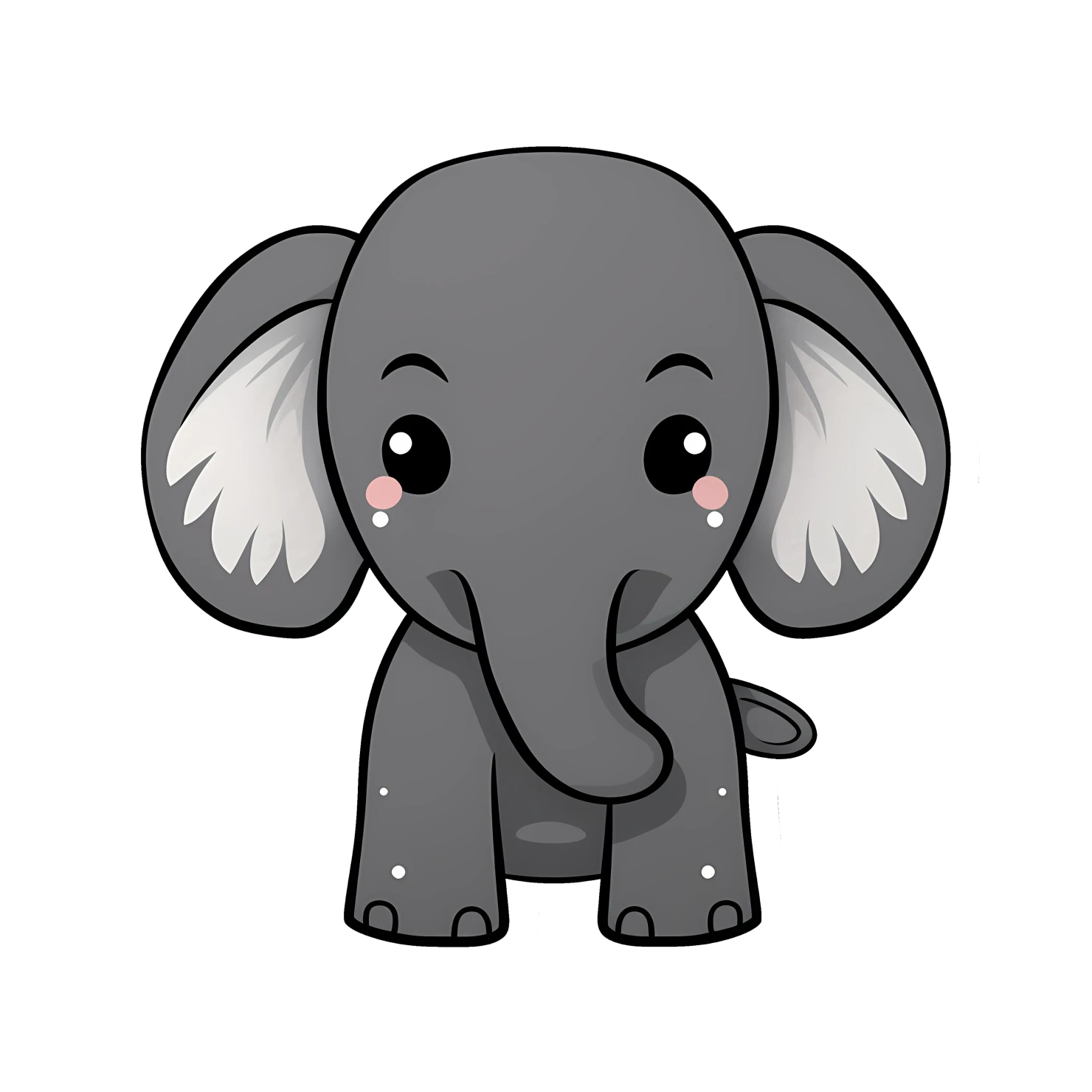 Kawaii elephant sticker isolated on transparent background #24759