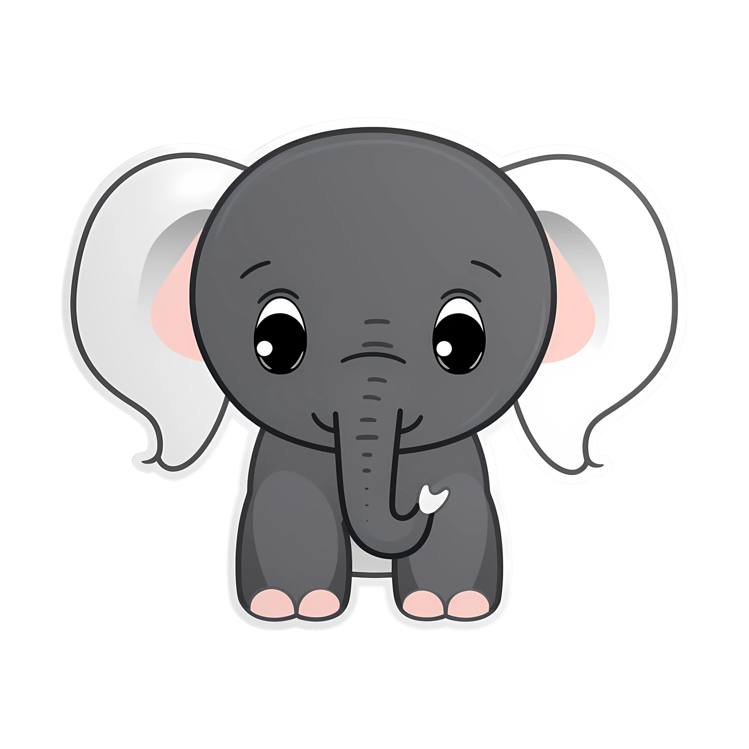 Kawaii elephant sticker isolated on transparent background #24760
