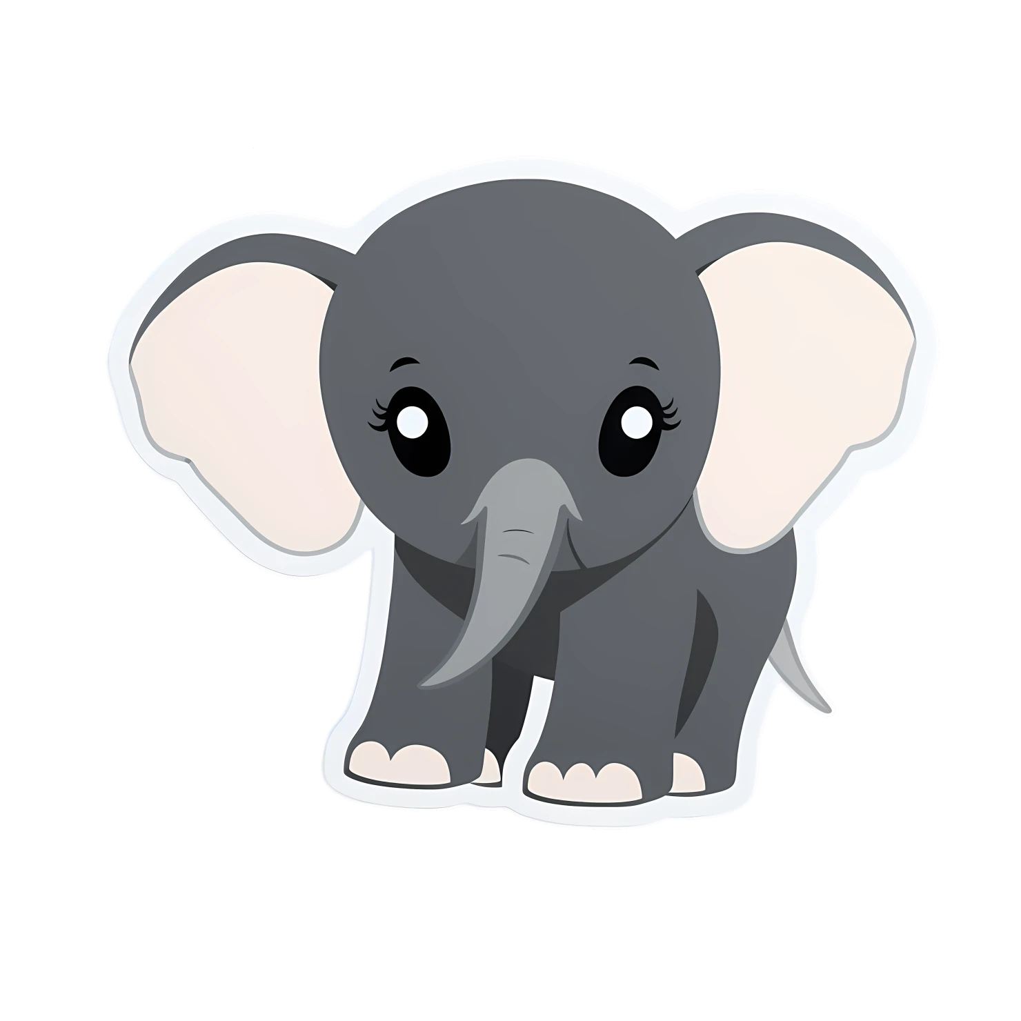 Kawaii elephant sticker isolated on transparent background #24761
