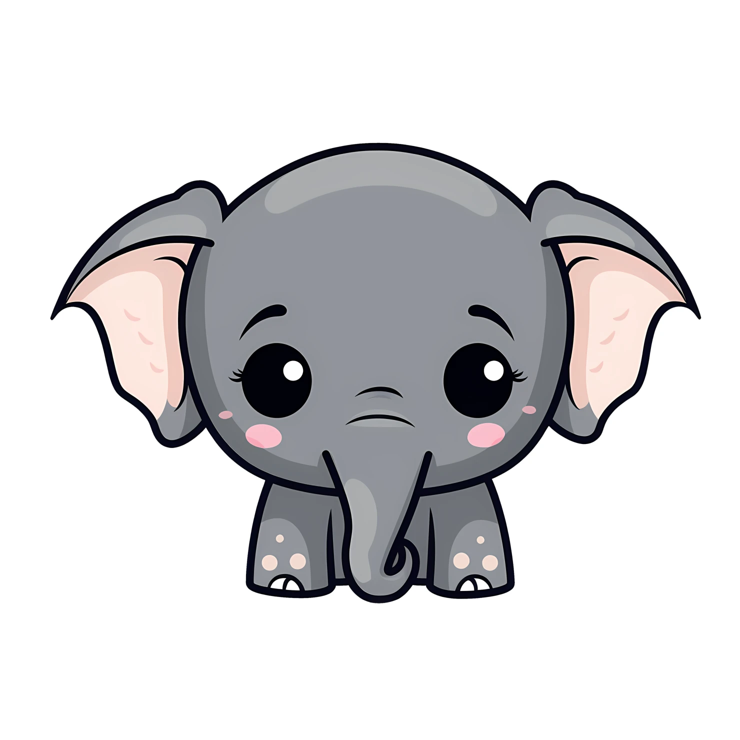 Kawaii elephant sticker isolated on transparent background #24762