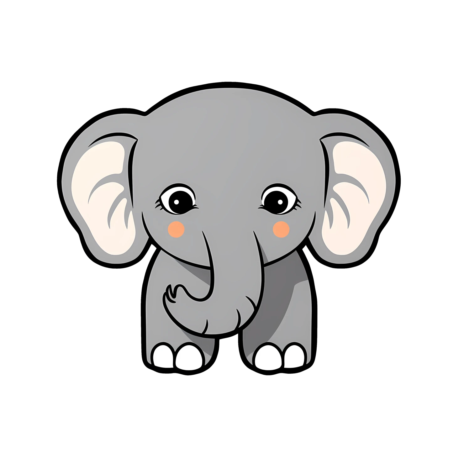 Kawaii elephant sticker isolated on transparent background #24763