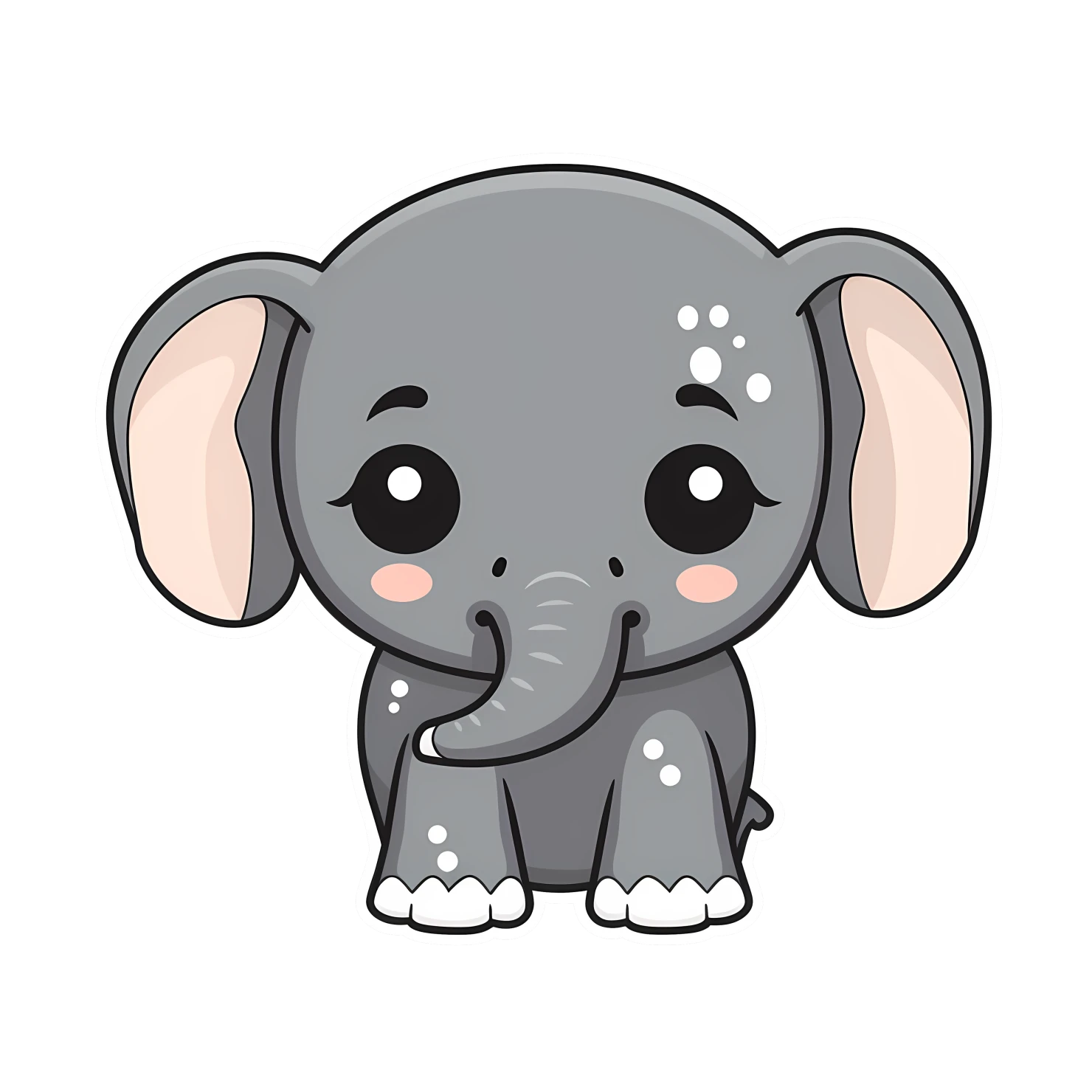 Kawaii elephant sticker isolated on transparent background #24764