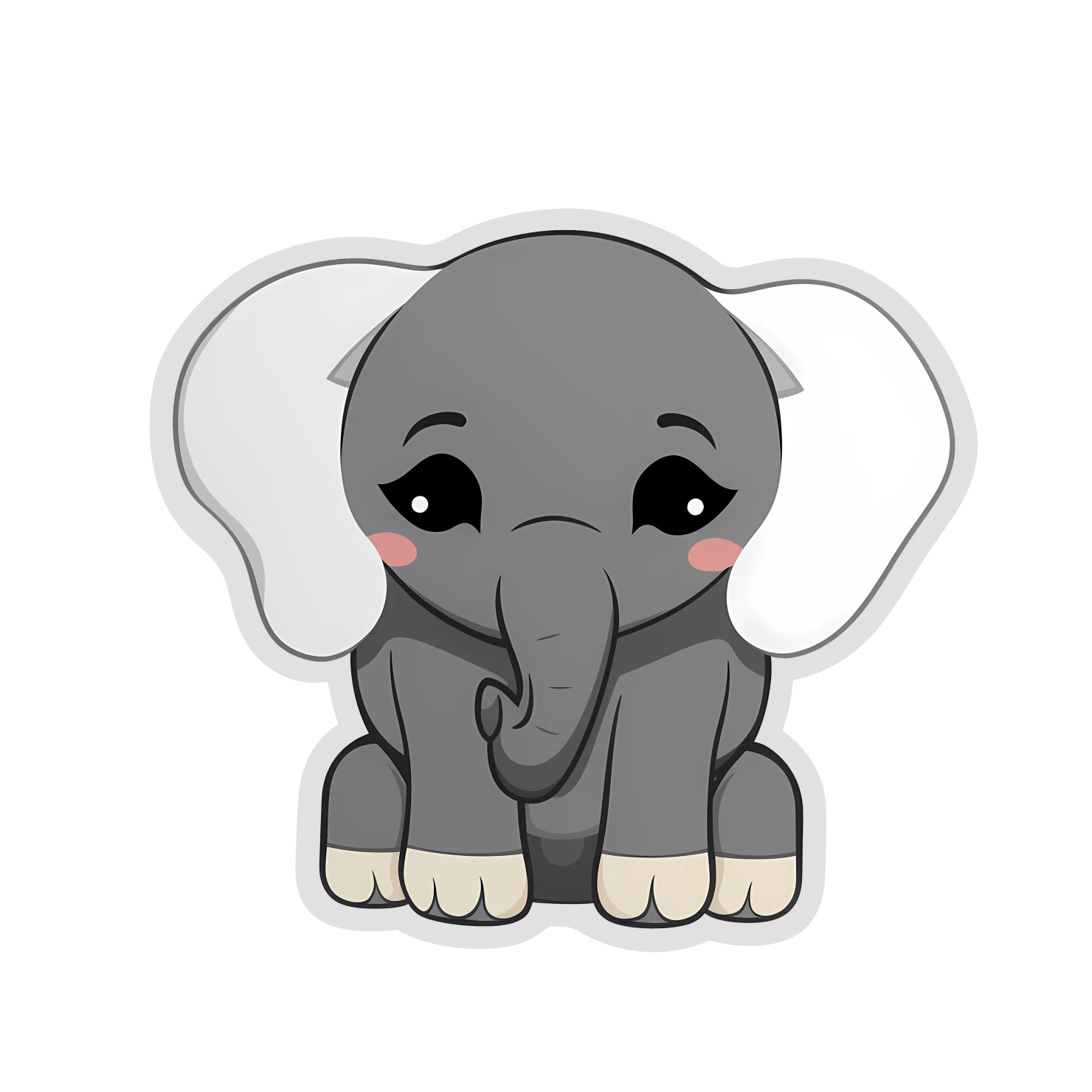 Kawaii elephant sticker isolated on transparent background #24765