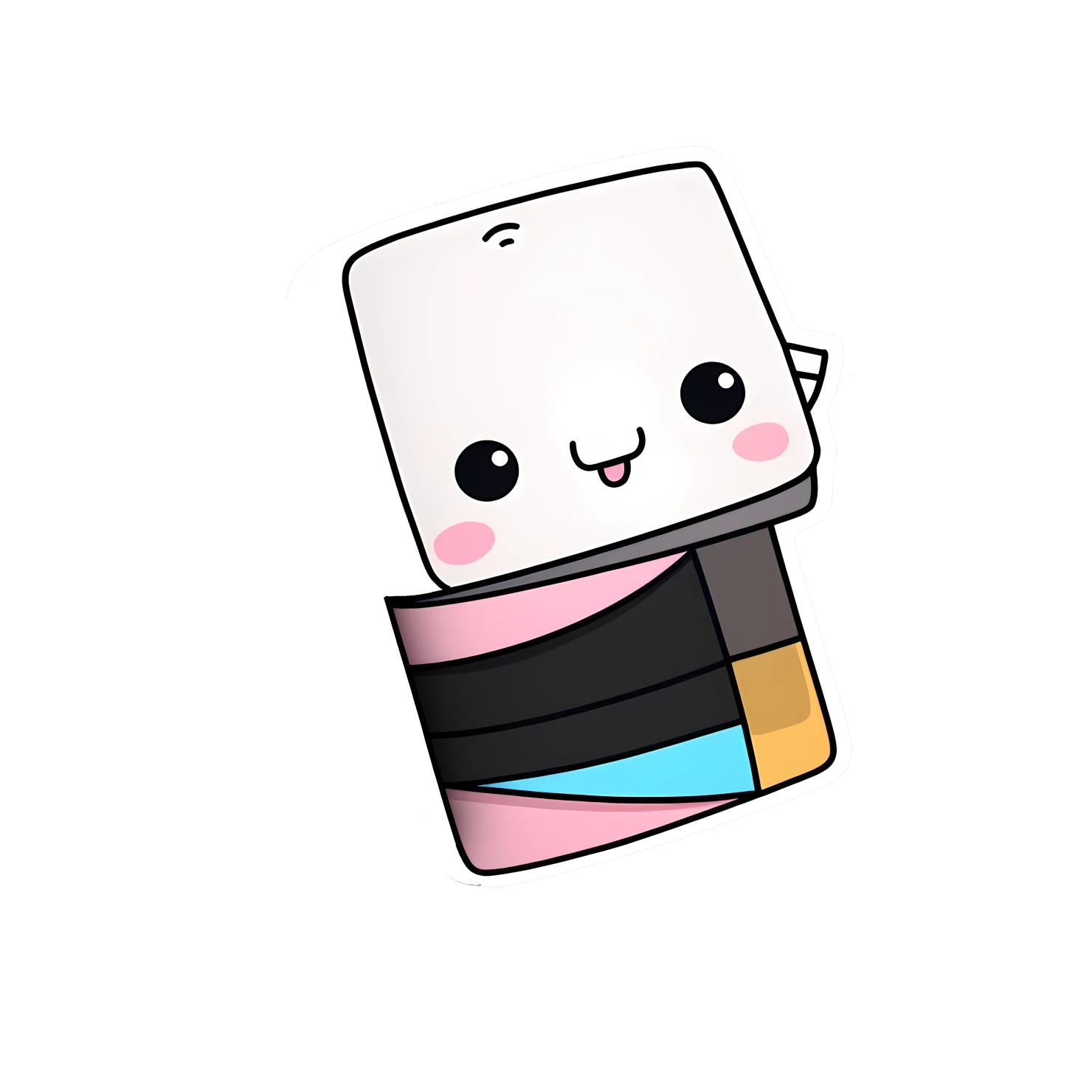 Kawaii eraser sticker isolated on transparent background #24794