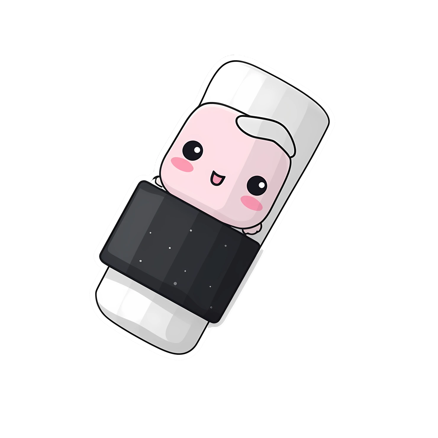 Kawaii eraser sticker isolated on transparent background #24799
