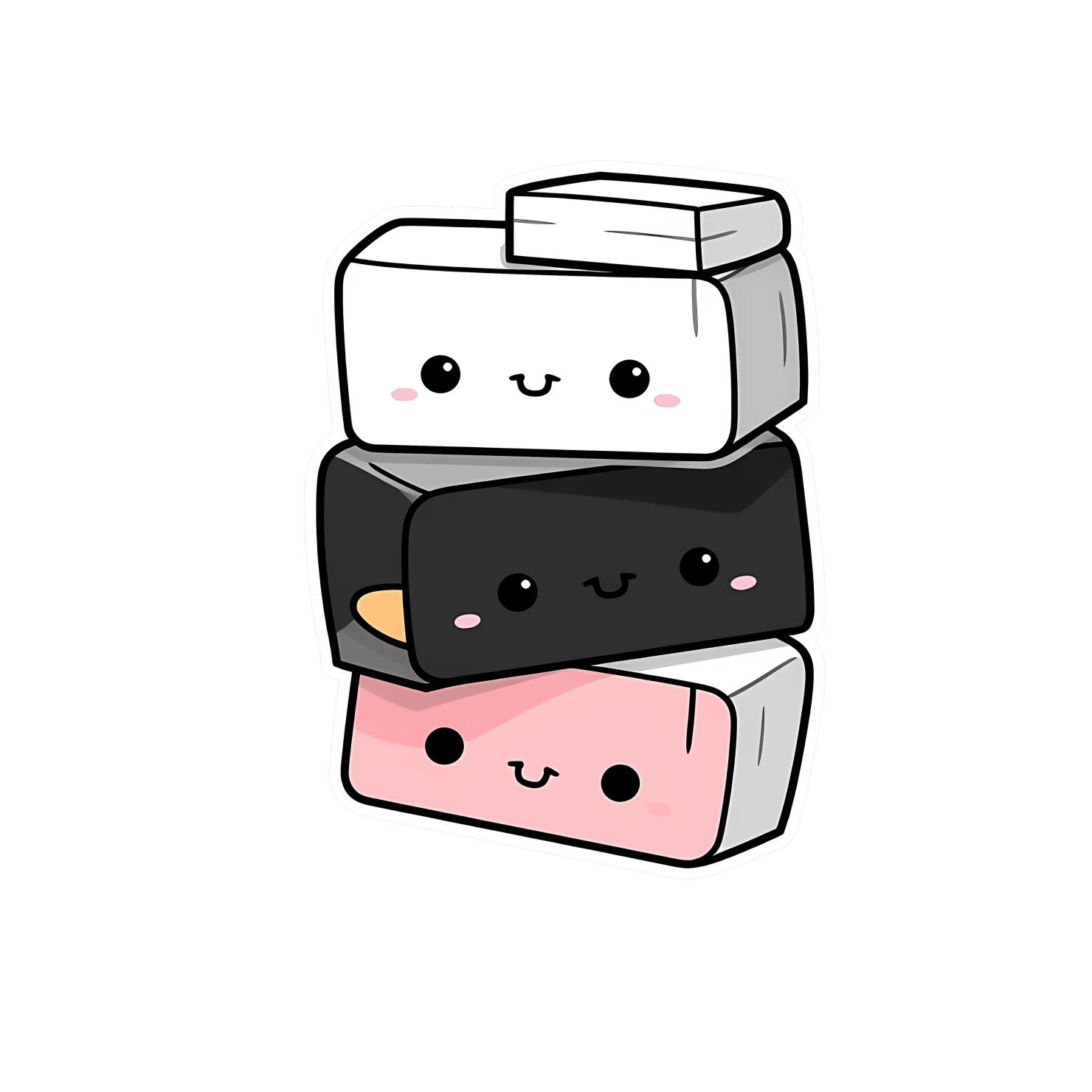 Kawaii eraser sticker isolated on transparent background #24800