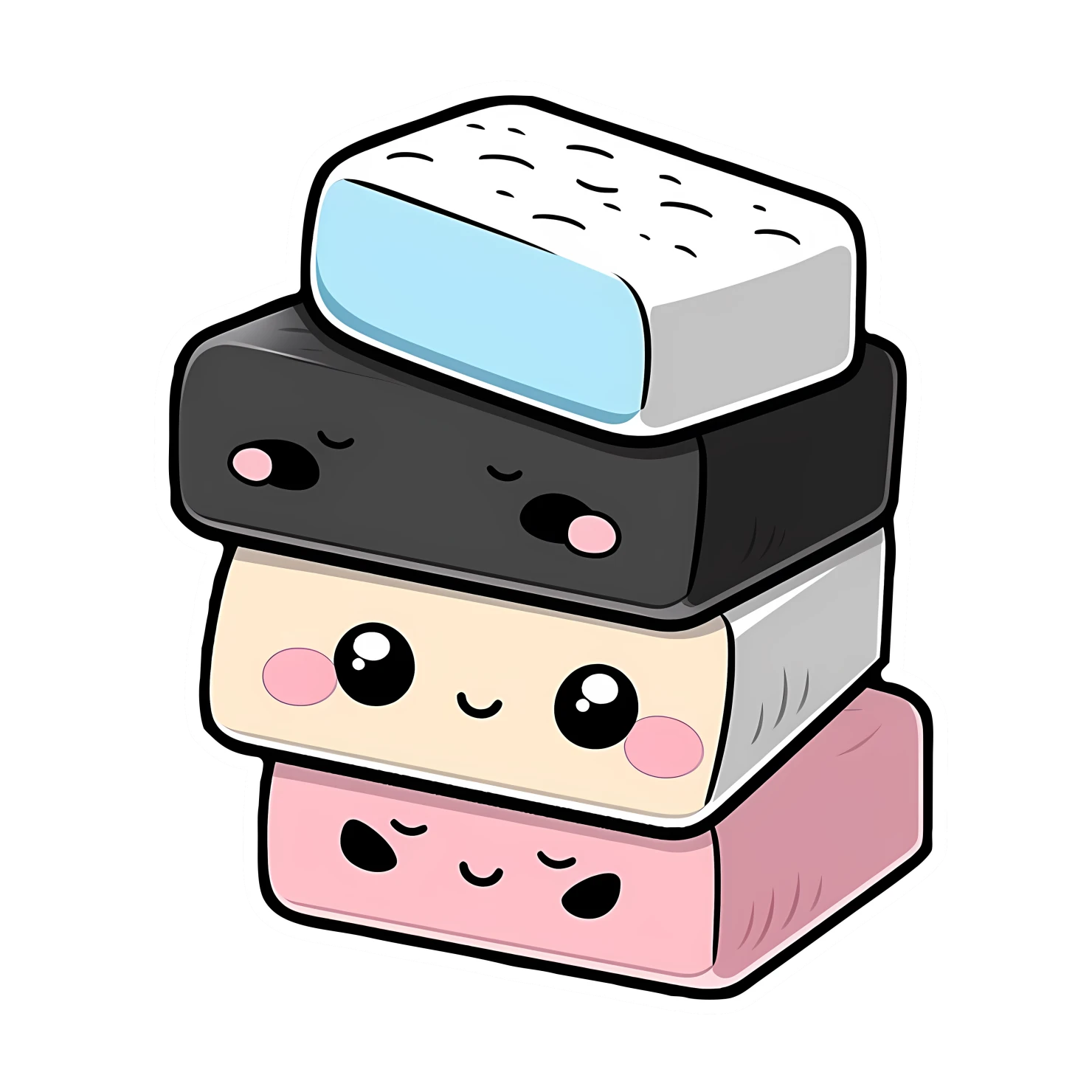 Kawaii eraser sticker isolated on transparent background #24803