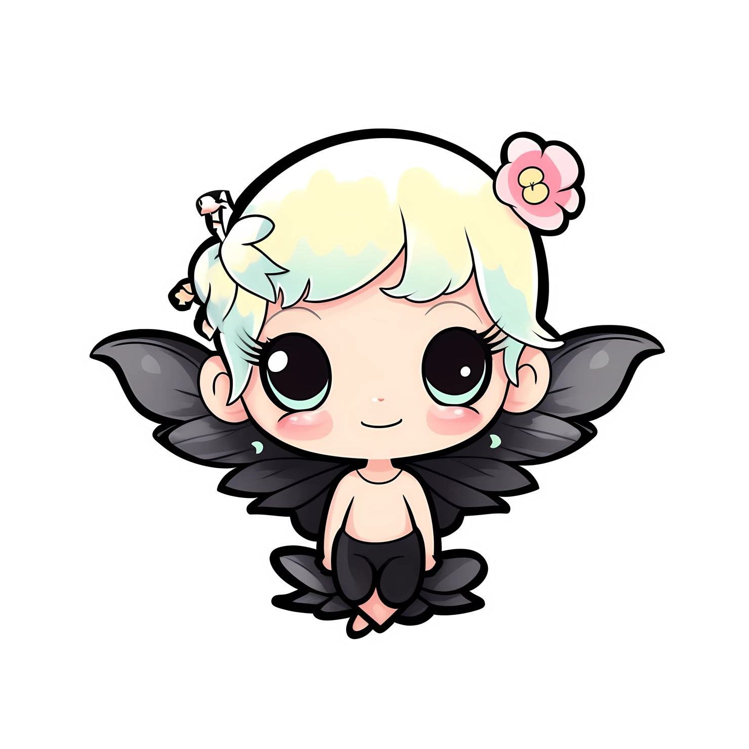 Kawaii fairies sticker isolated on transparent background #24823