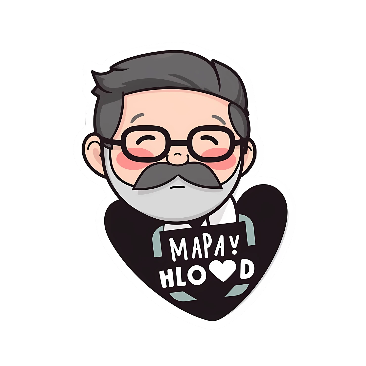 Kawaii fathers day sticker isolated on transparent background #24848