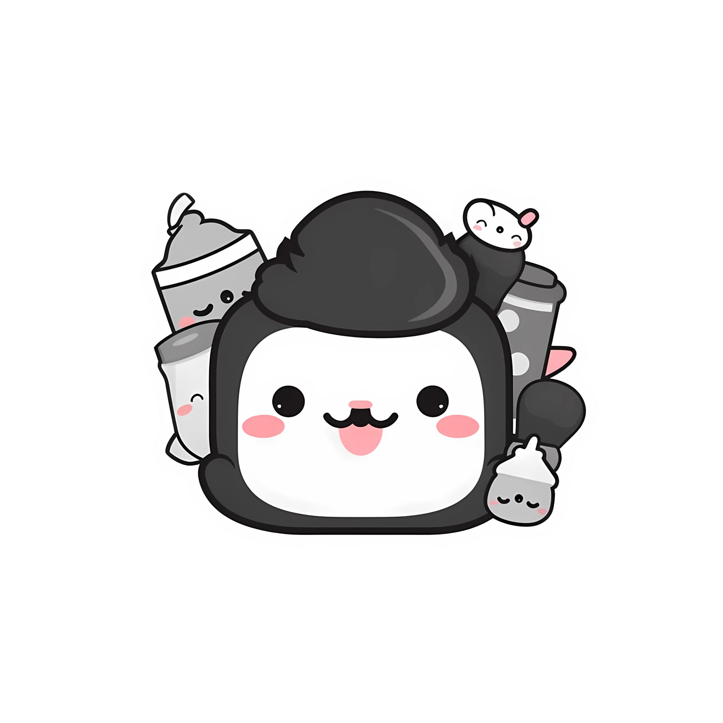Kawaii fathers day sticker isolated on transparent background #24851