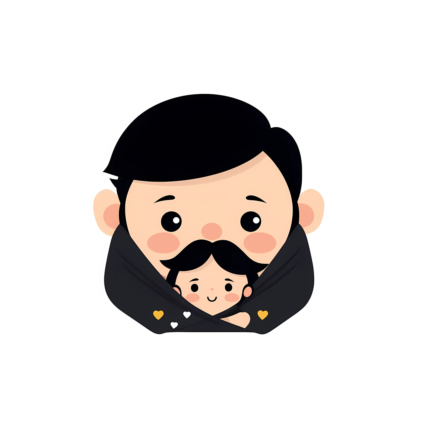 Kawaii fathers day sticker isolated on transparent background #24853
