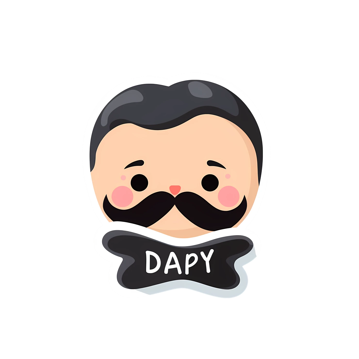 Kawaii fathers day sticker isolated on transparent background #24855