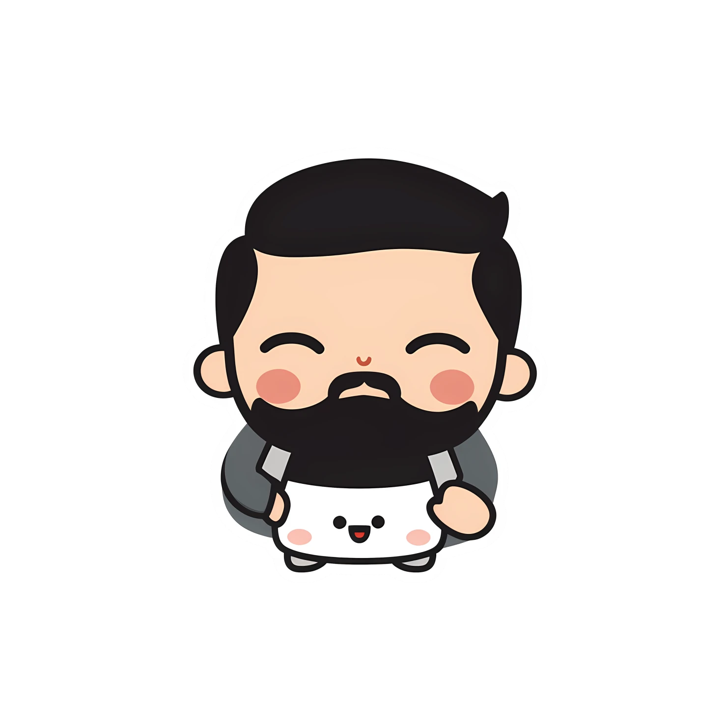 Kawaii fathers day sticker isolated on transparent background #24860