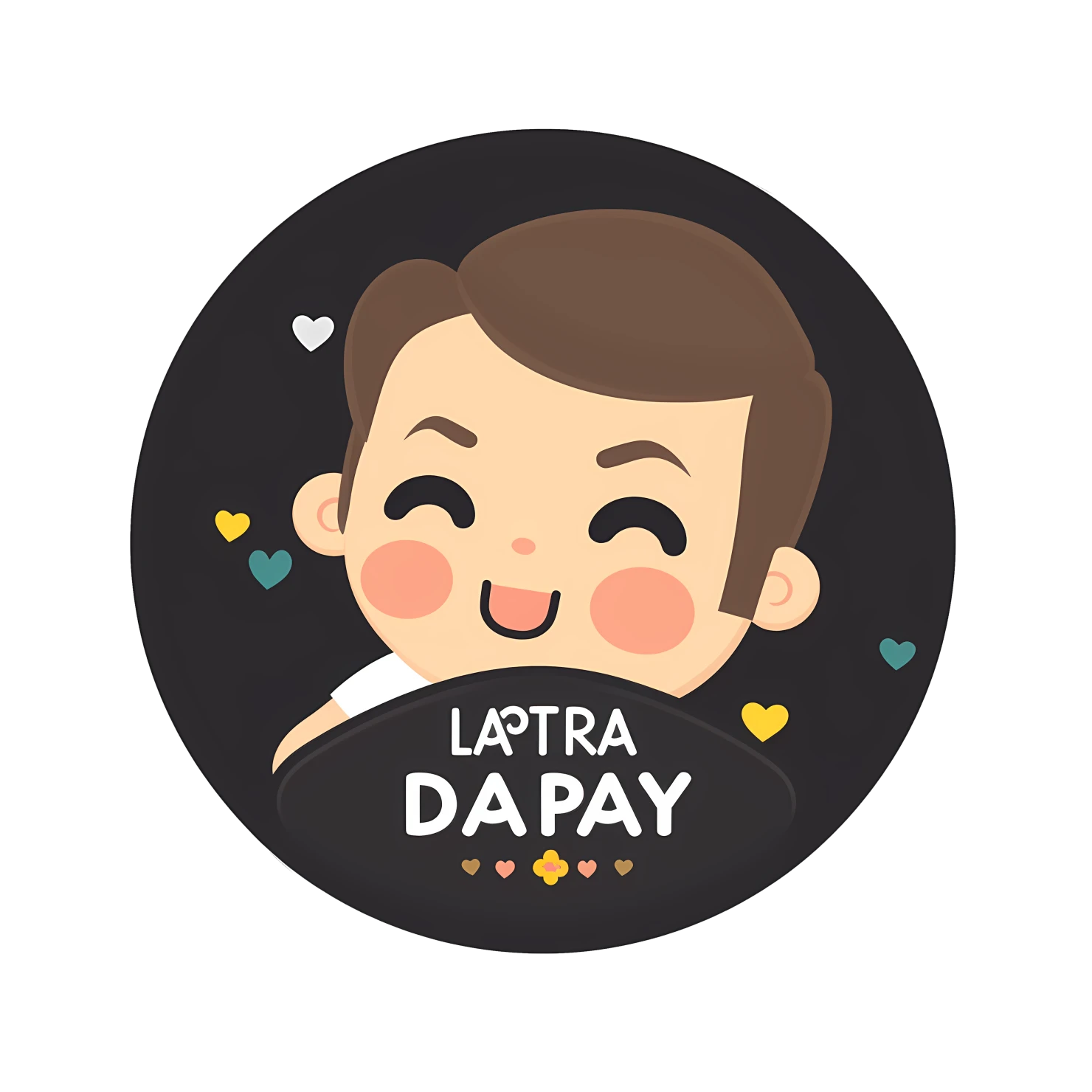 Kawaii fathers day sticker isolated on transparent background #24890