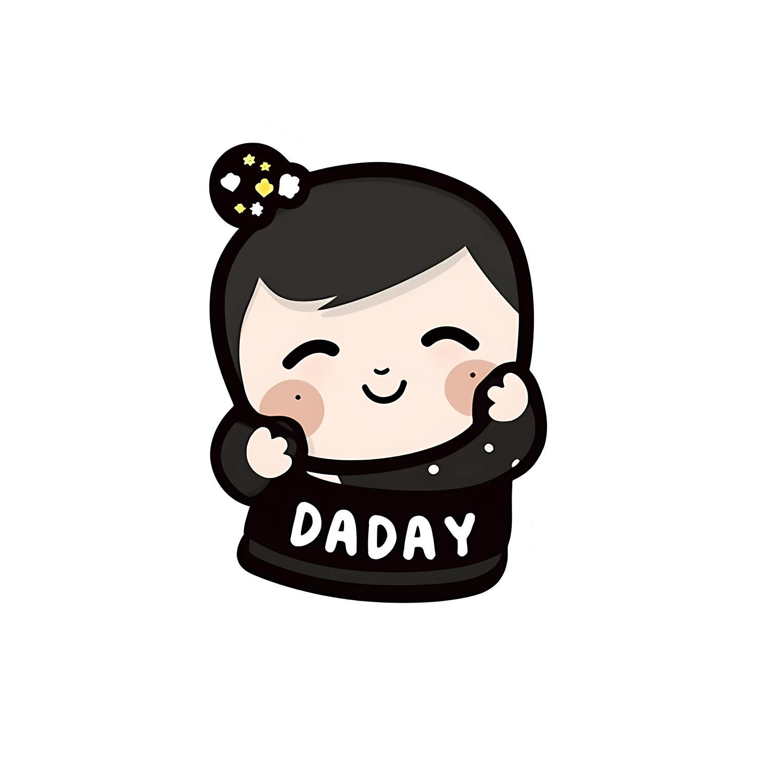 Kawaii fathers day sticker isolated on transparent background #24892