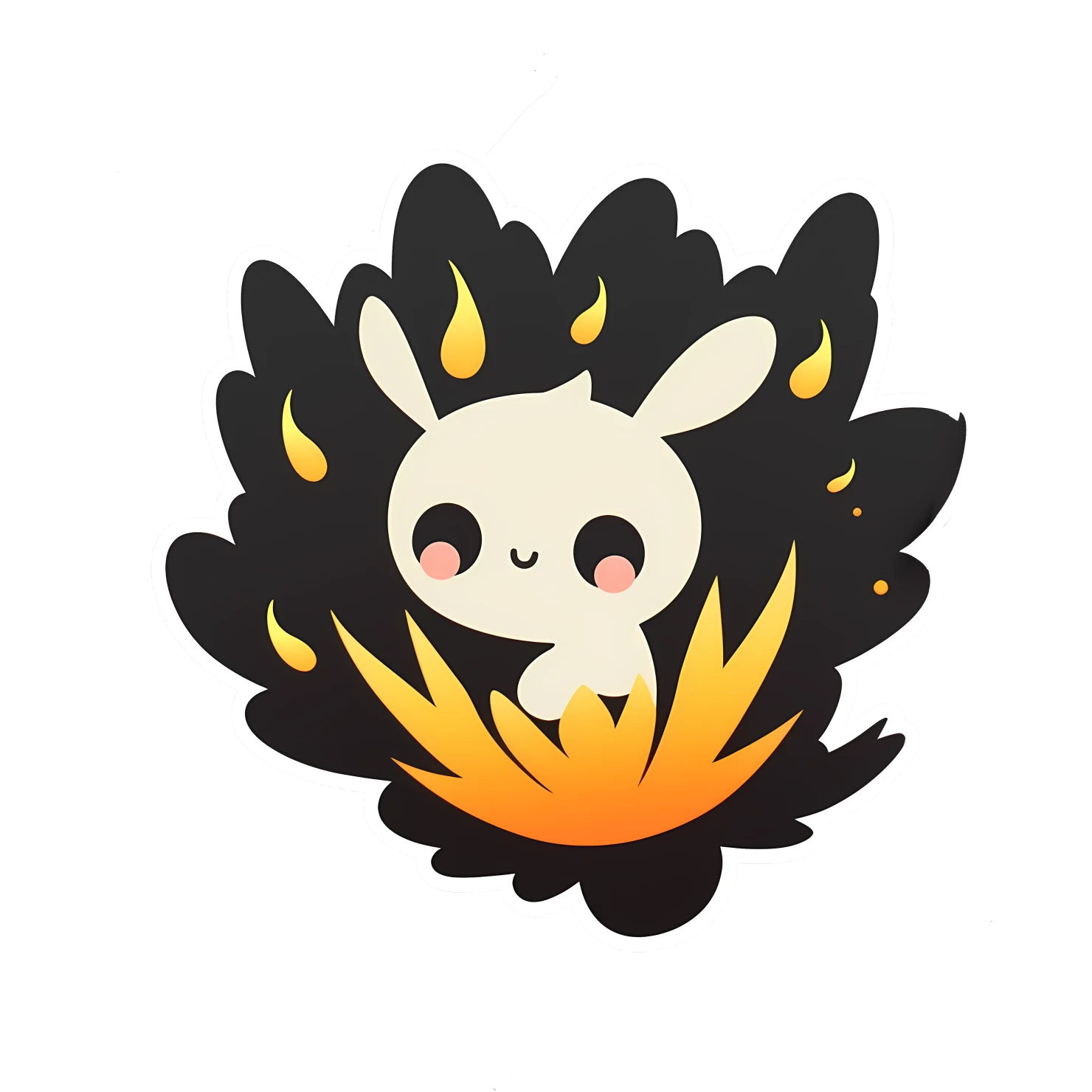 Kawaii fireflies sticker isolated on transparent background #24900
