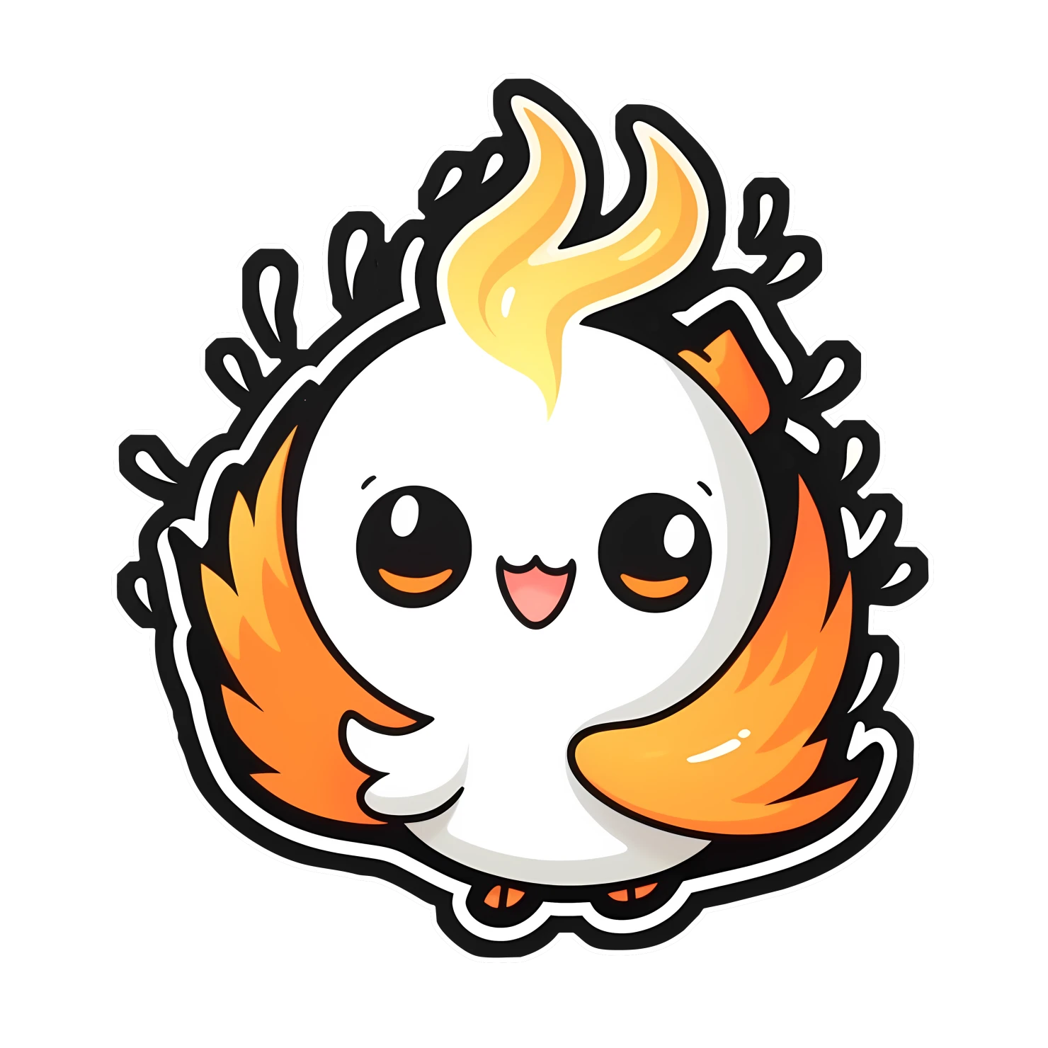 Kawaii fireflies sticker isolated on transparent background #24911