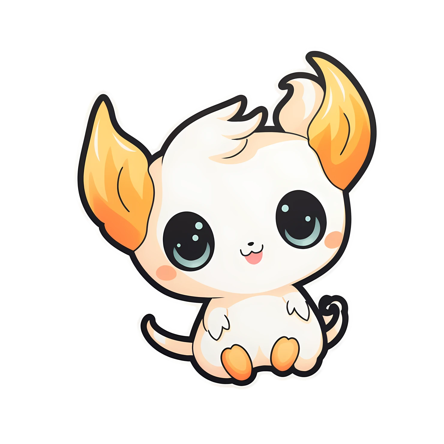 Kawaii fireflies sticker isolated on transparent background #24913