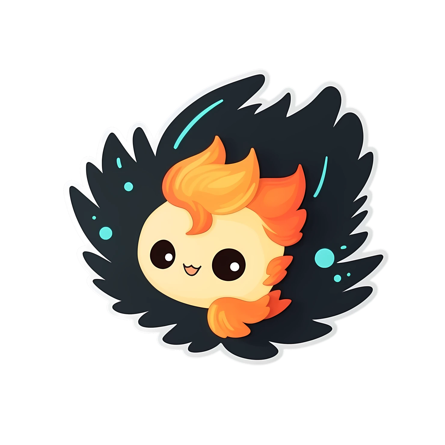 Kawaii fireflies sticker isolated on transparent background #24914