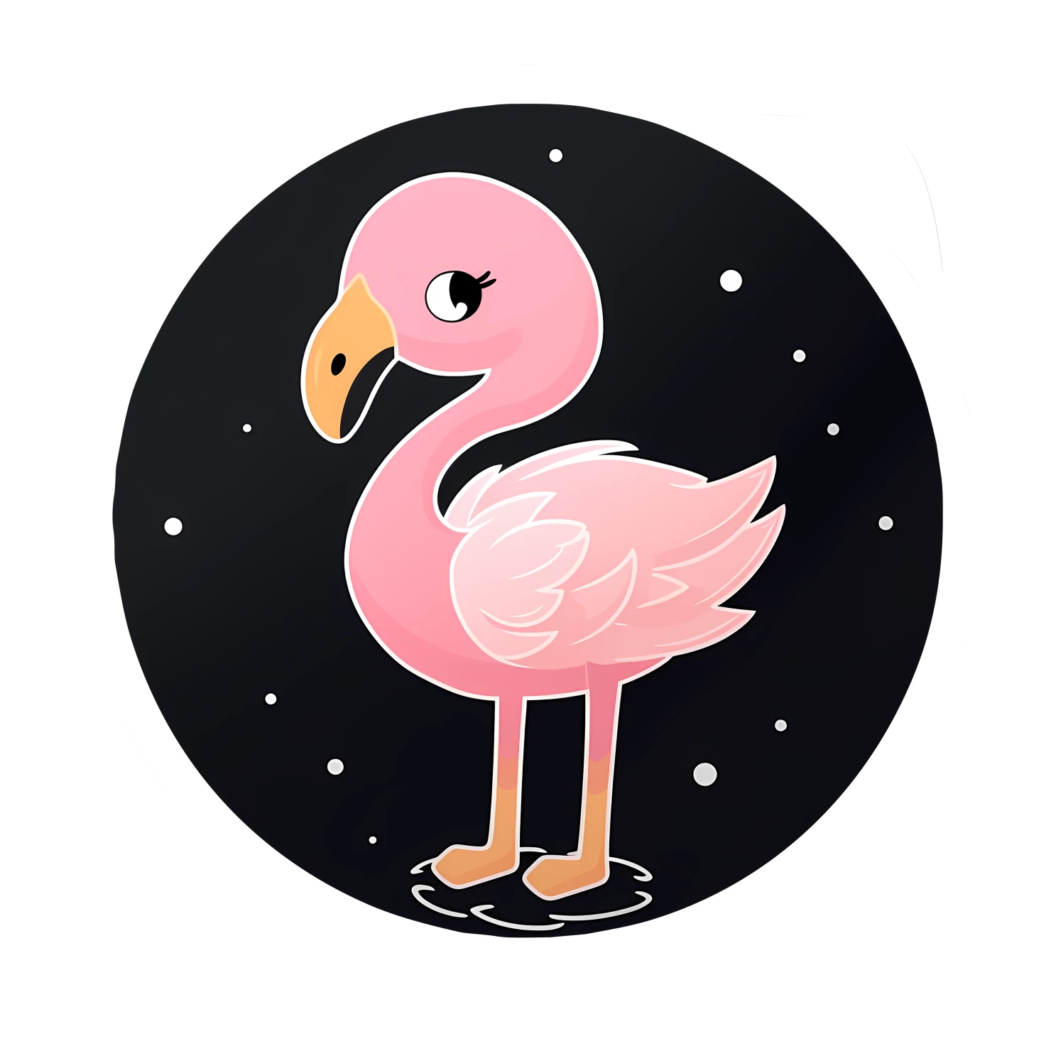 Kawaii flamingo sticker isolated on transparent background #24928