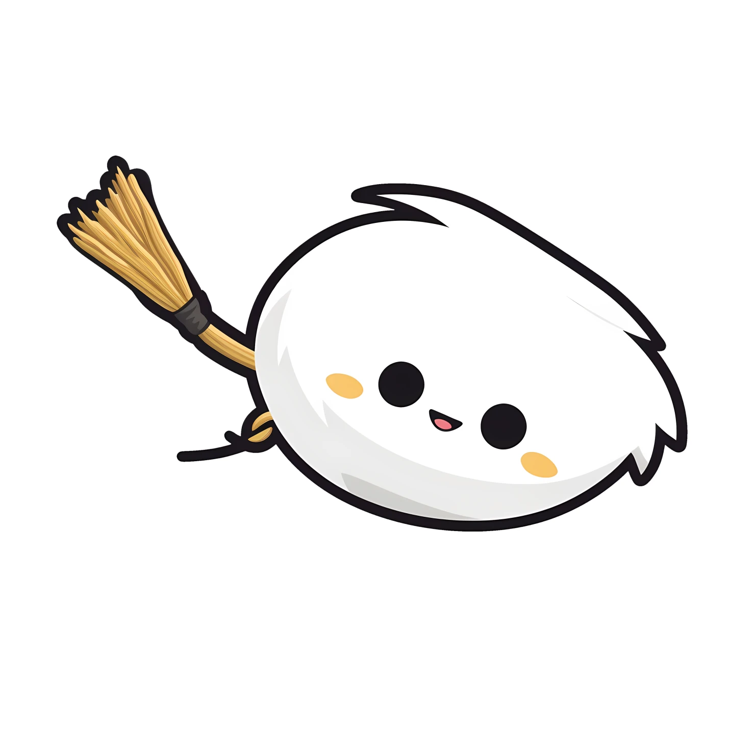 Kawaii flying broom sticker isolated on transparent background #24945