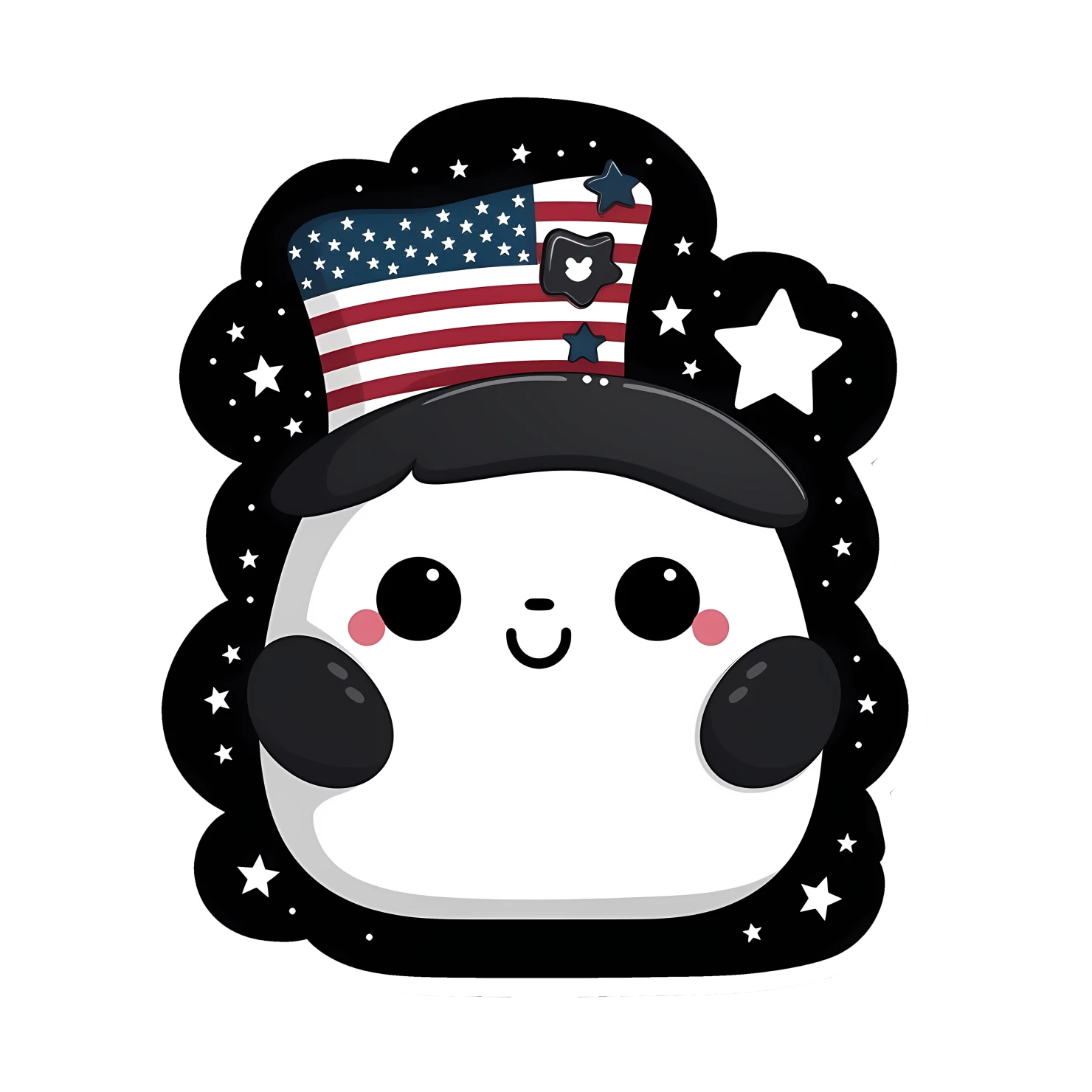 Kawaii fourth of July sticker isolated on transparent background #24955