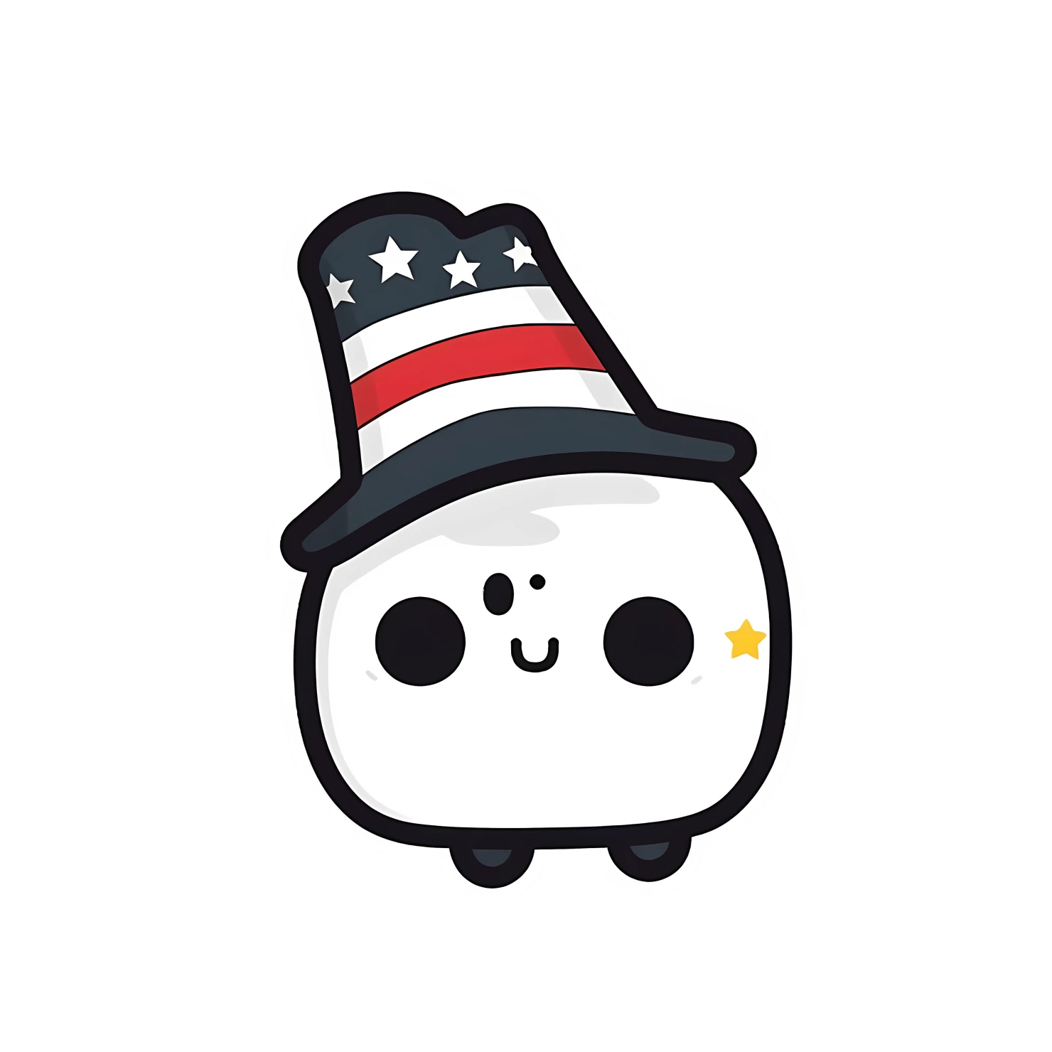 Kawaii fourth of July sticker isolated on transparent background #24957