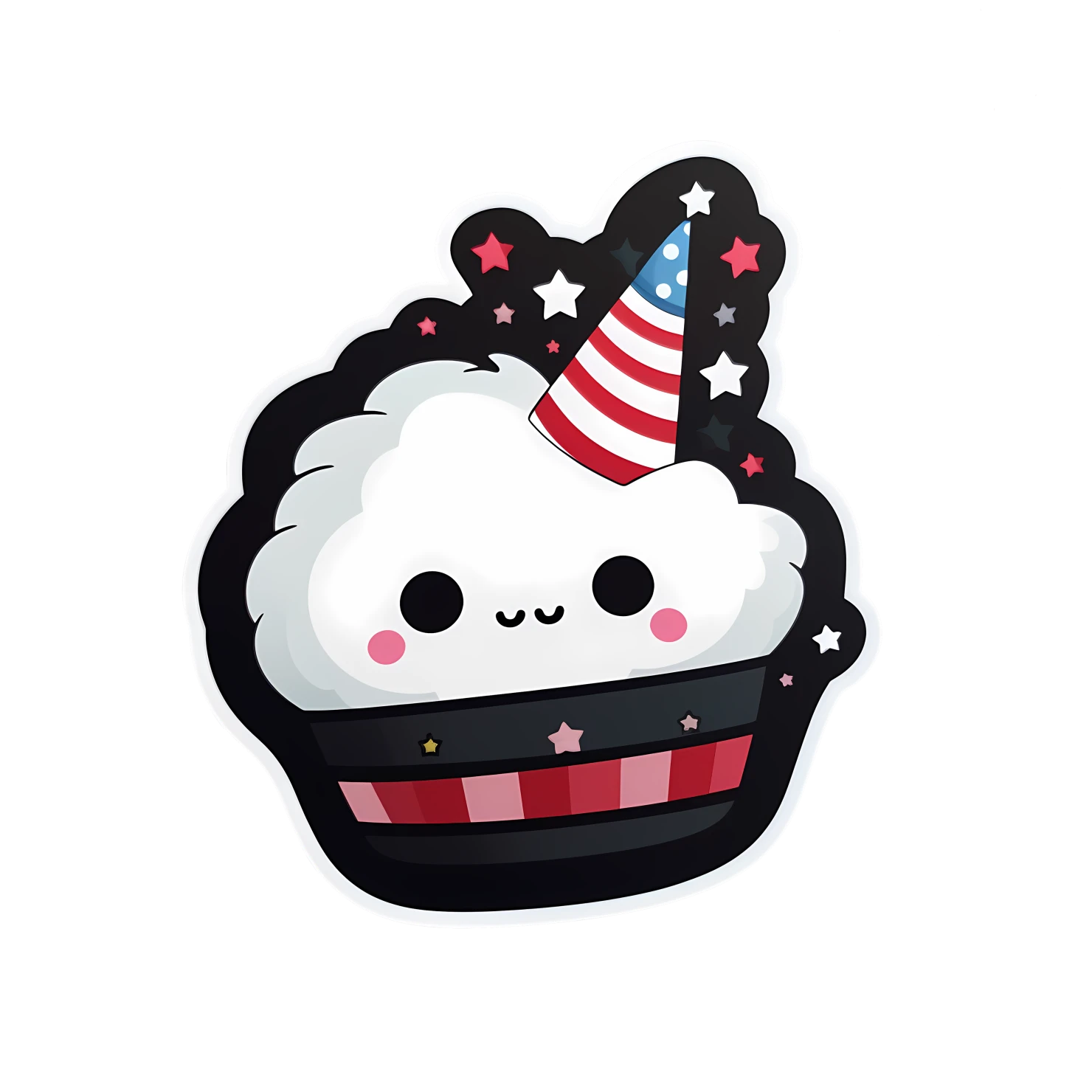 Kawaii fourth of July sticker isolated on transparent background #24958
