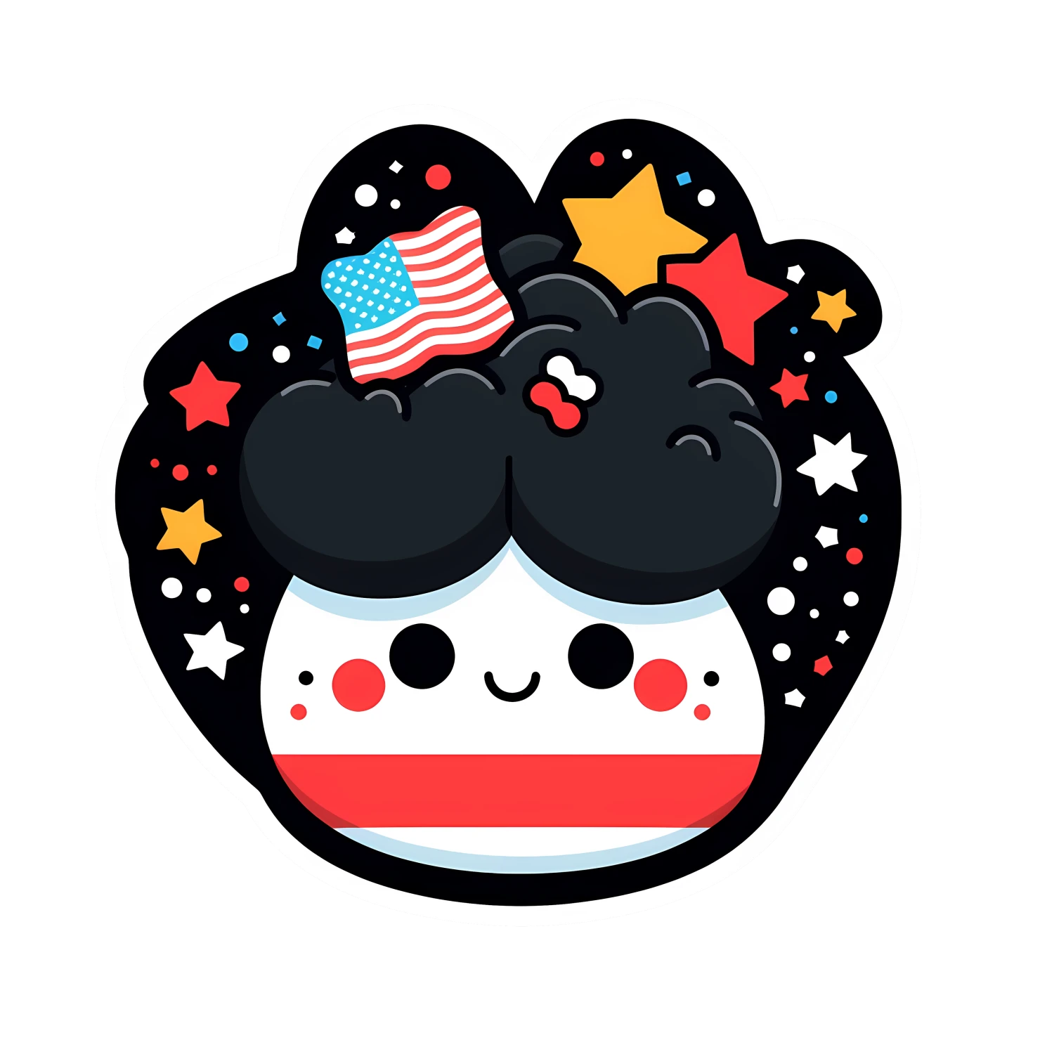 Kawaii fourth of July sticker isolated on transparent background #24961