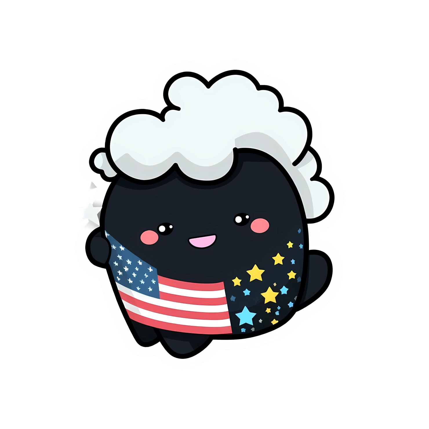 Kawaii fourth of July sticker isolated on transparent background #24963
