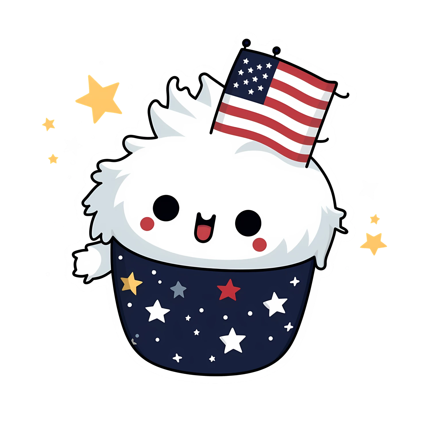 Kawaii fourth of July sticker isolated on transparent background #24966