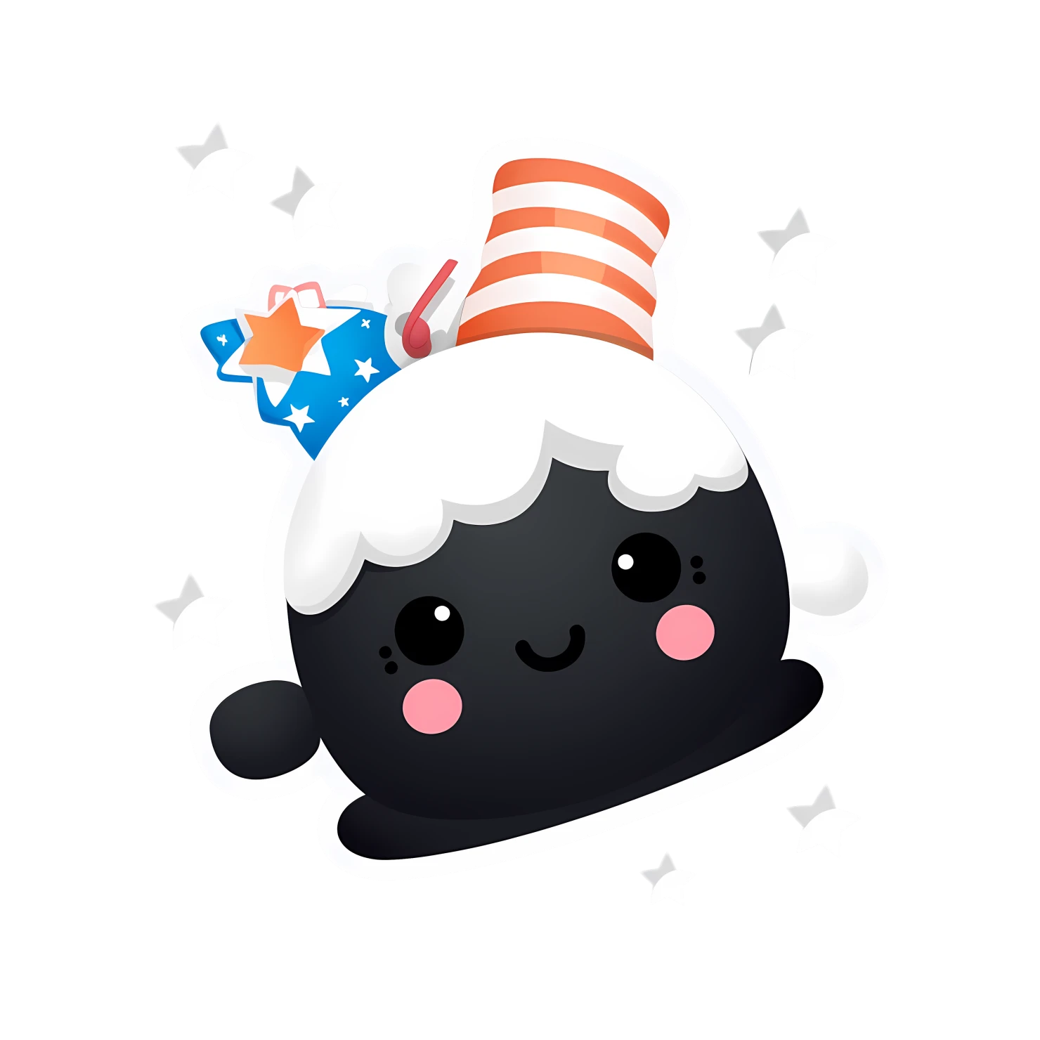 Kawaii fourth of July sticker isolated on transparent background #24967