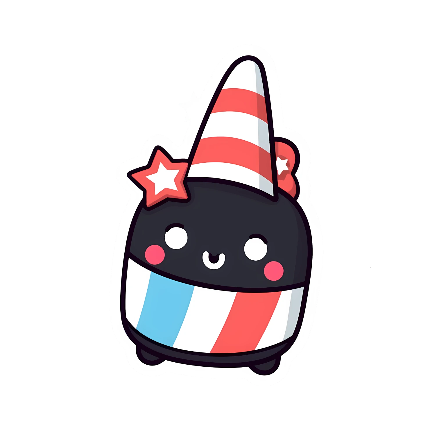 Kawaii fourth of July sticker isolated on transparent background #24969