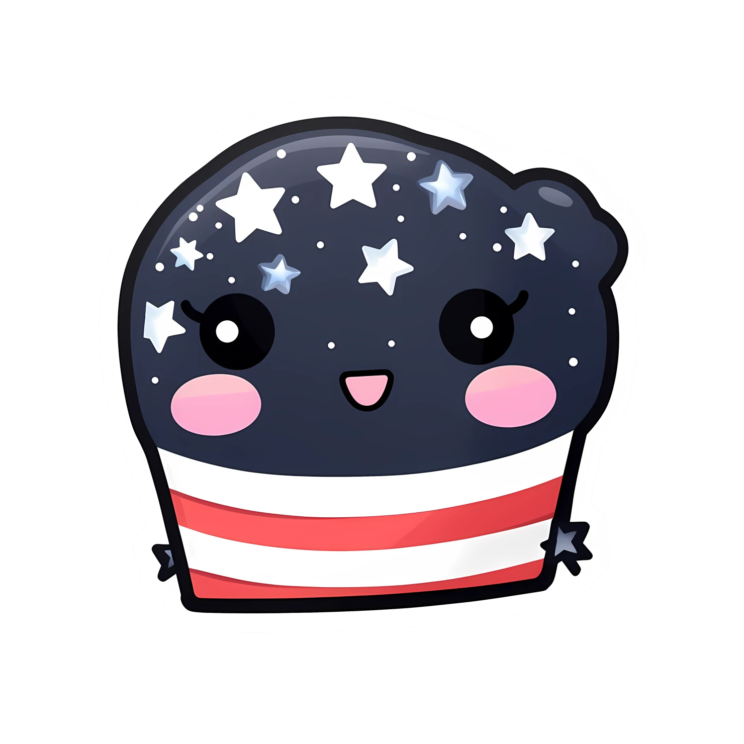 Kawaii fourth of July sticker isolated on transparent background #24971