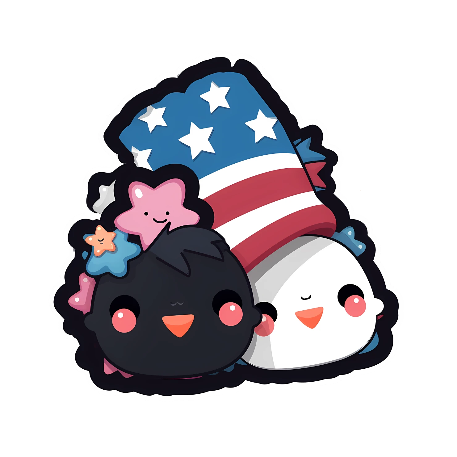 Kawaii fourth of July sticker isolated on transparent background #24972