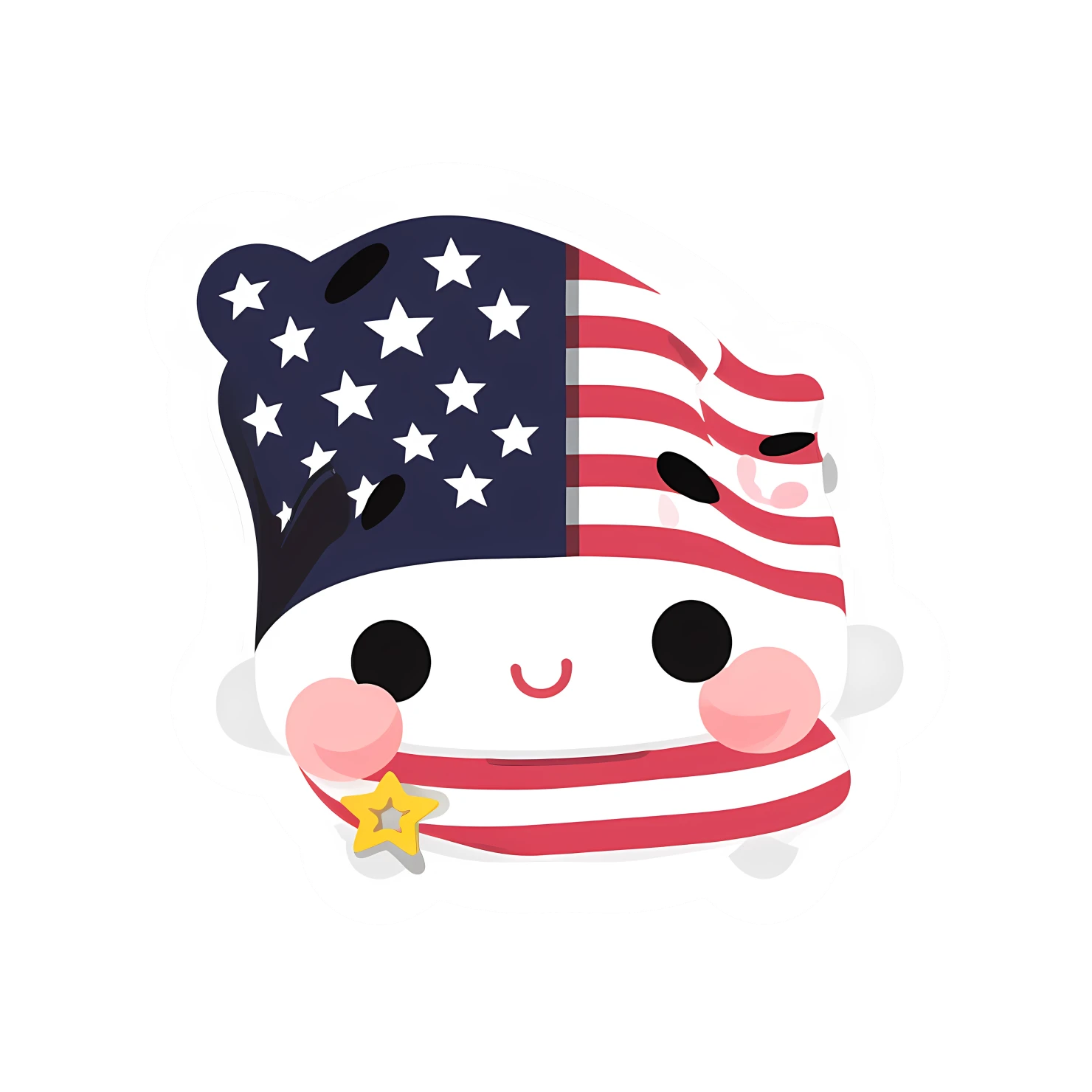 Kawaii fourth of July sticker isolated on transparent background #24973
