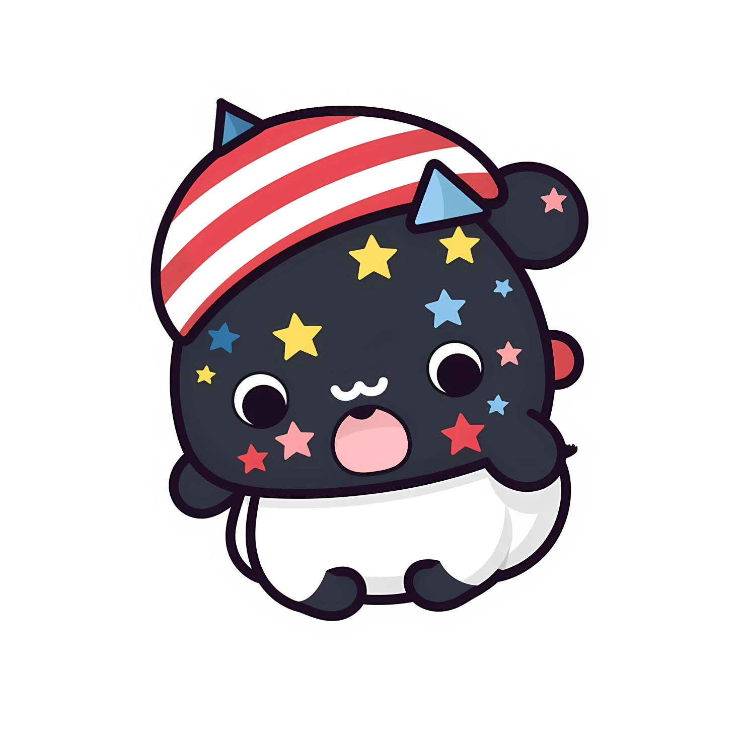Kawaii fourth of July sticker isolated on transparent background #24974