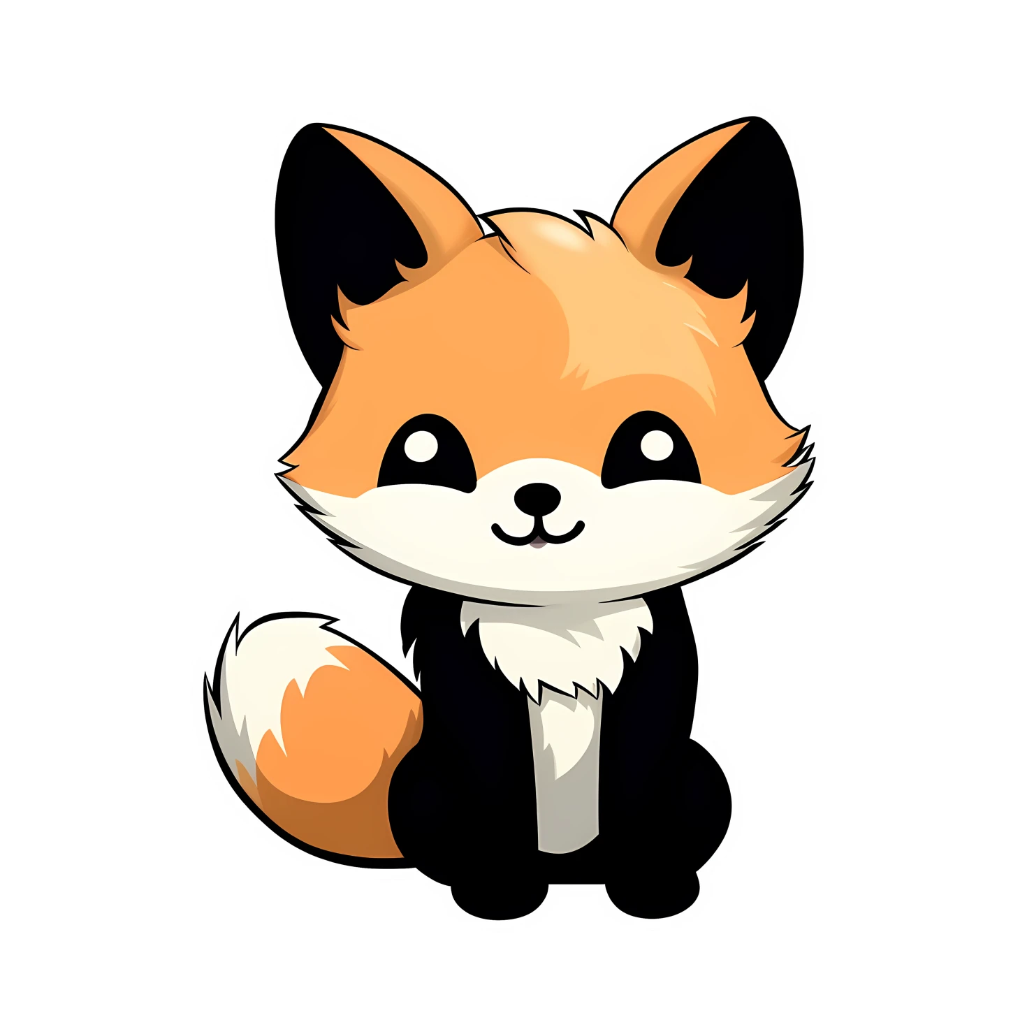 Kawaii fox sticker isolated on transparent background #24975