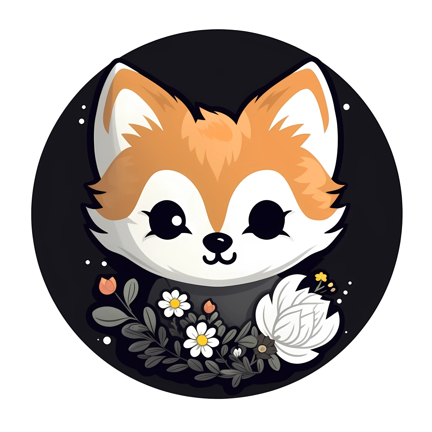 Kawaii fox sticker isolated on transparent background #24976