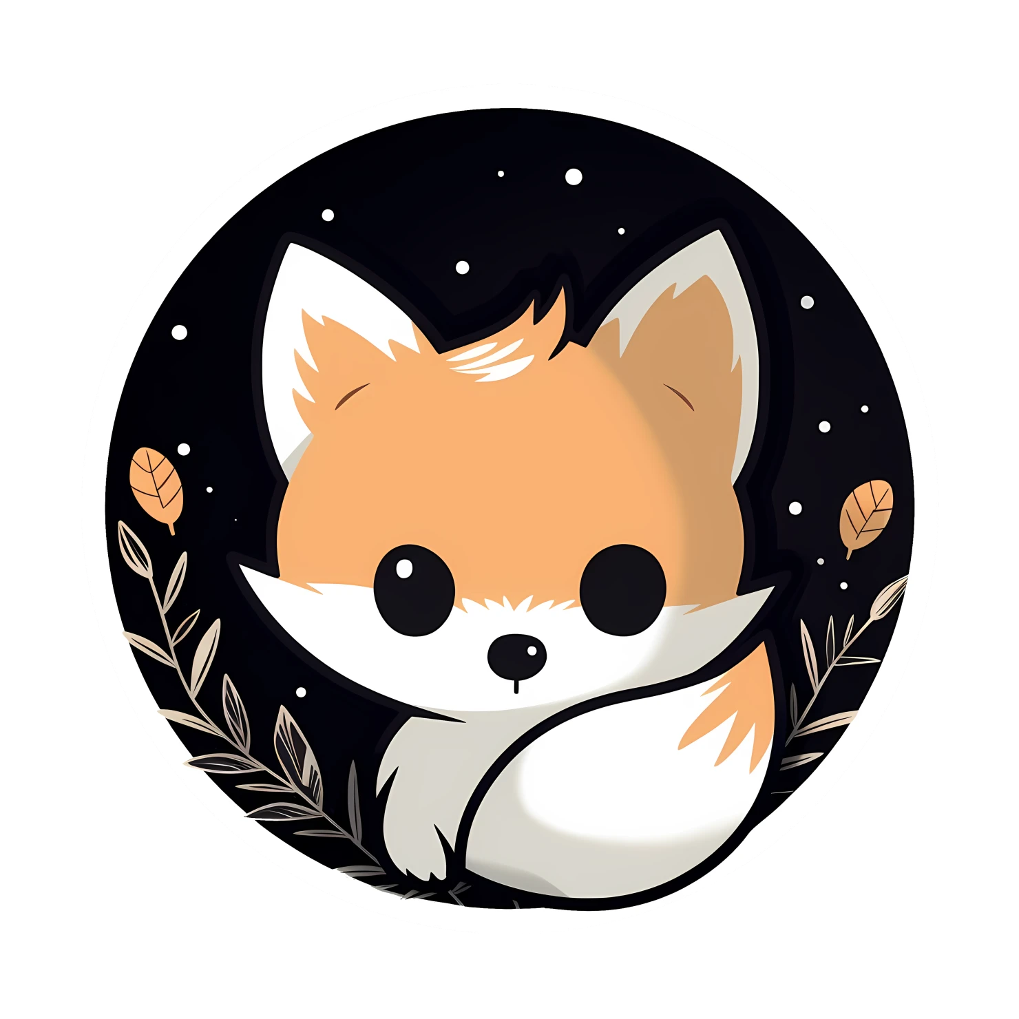 Kawaii fox sticker isolated on transparent background #24977